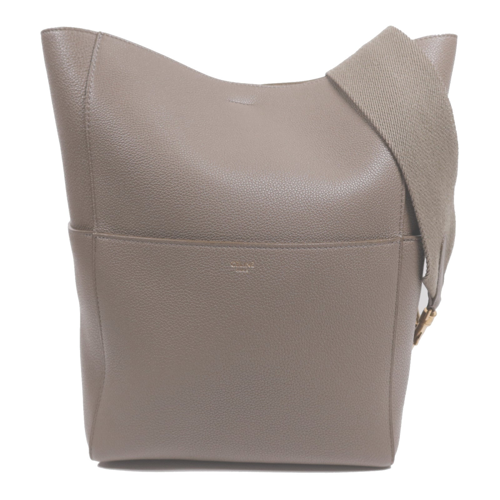 CELINE 牛皮皮革Sangle Bucket金扣肩背袋