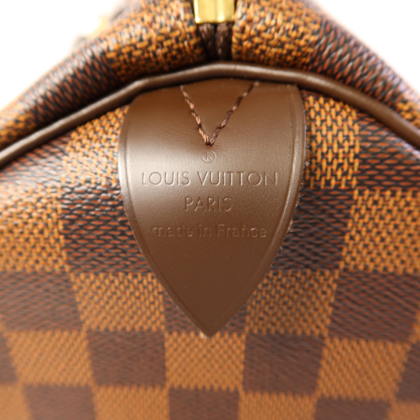 LOUIS VUITTON Damier Speedy 30金扣手挽袋