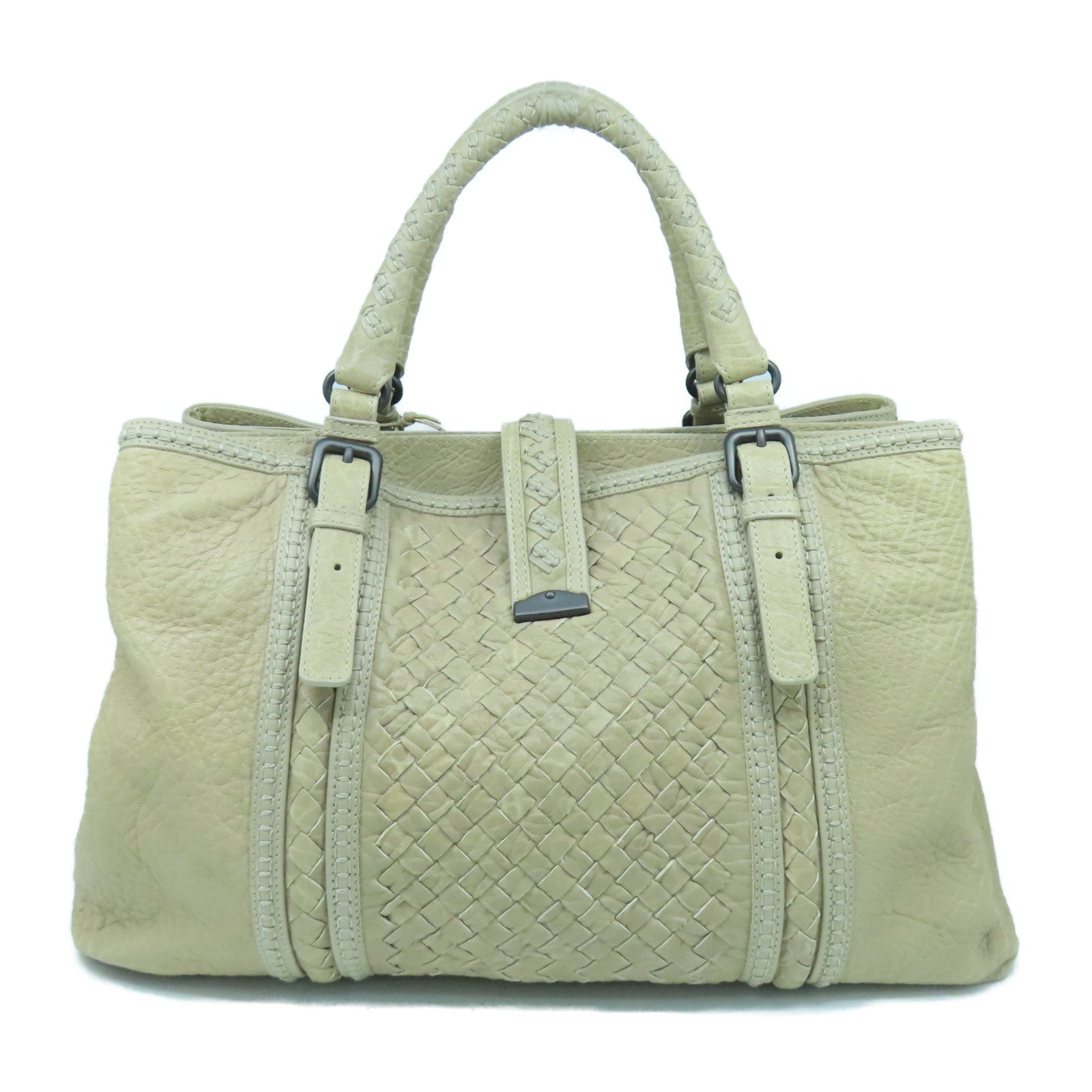 BOTTEGA VENETA 【激減優惠】皮革Handbag銀扣手挽袋粉紅色