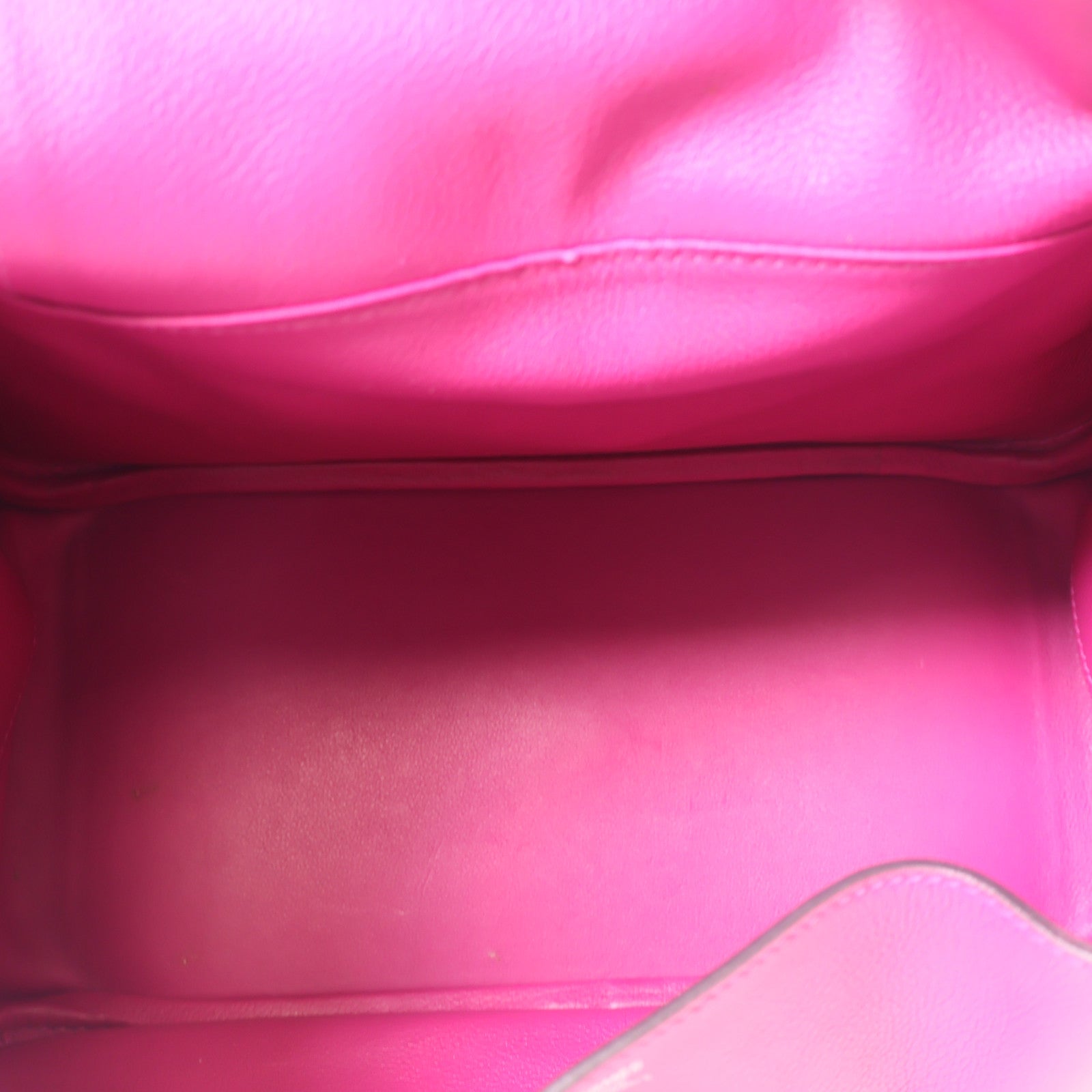 HERMES Evercolor皮革Lindy 26銀扣手挽肩背兩用袋Rose Pourpre桃紅色