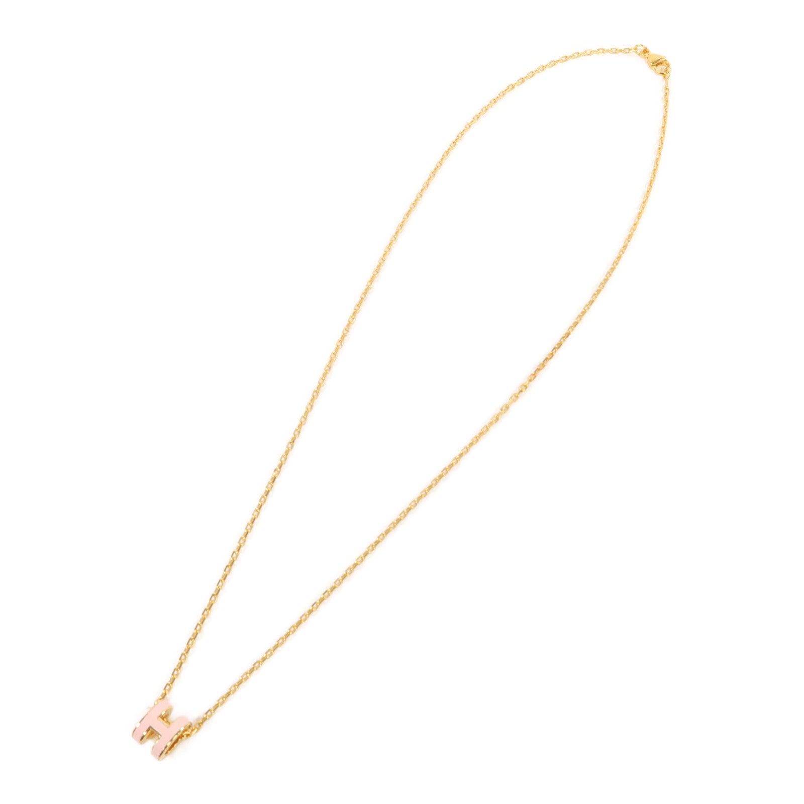 HERMES 金屬Mini Pop H Necklace項鍊櫻花粉色