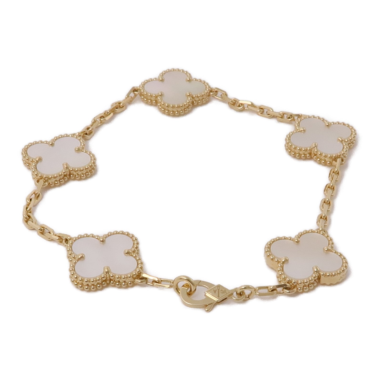 Van Cleef & Arpels 18K黃金Vintage Alhambra 5 Motif手鏈