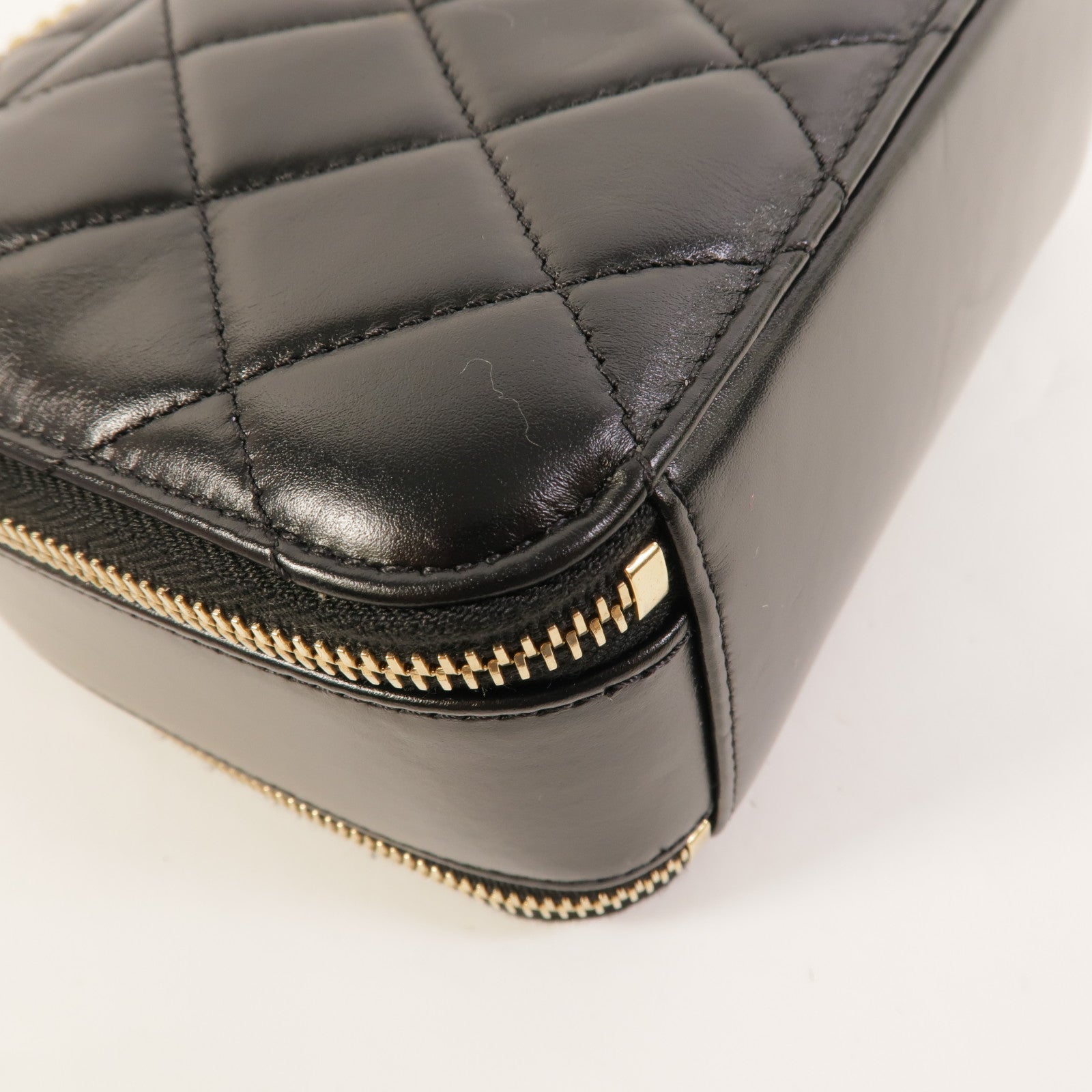 CHANEL 羊皮皮革Vanity Case鏈帶手挽肩背兩用袋