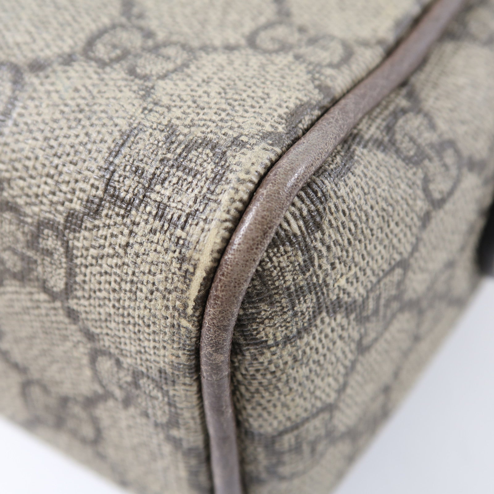 GUCCI 【激減優惠】塗層帆布Shoulder Bag金扣肩背袋啡色