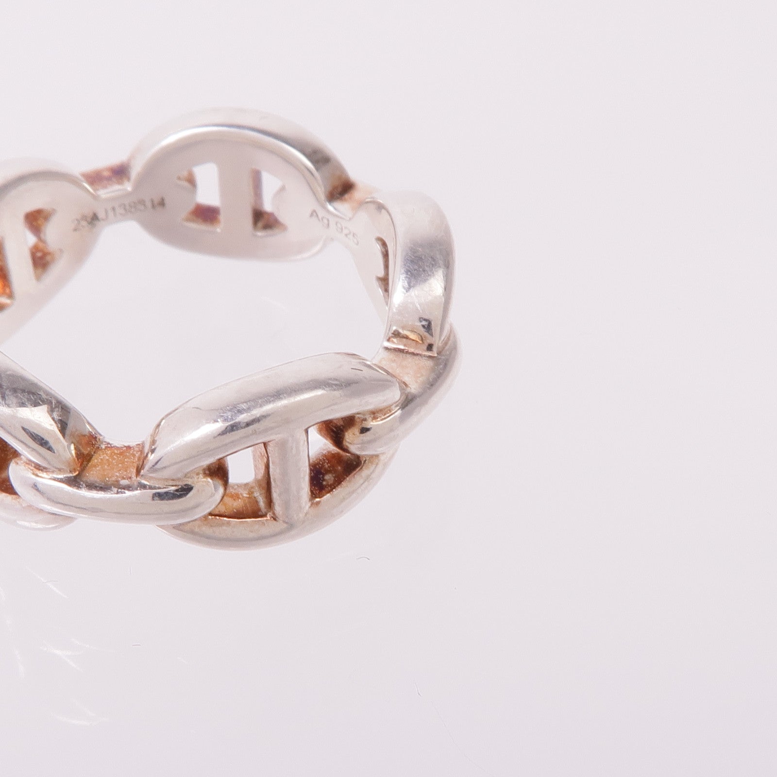 HERMES 925純銀Chaine Dancre Enchainee Ring戒指Hermes#52/US#6