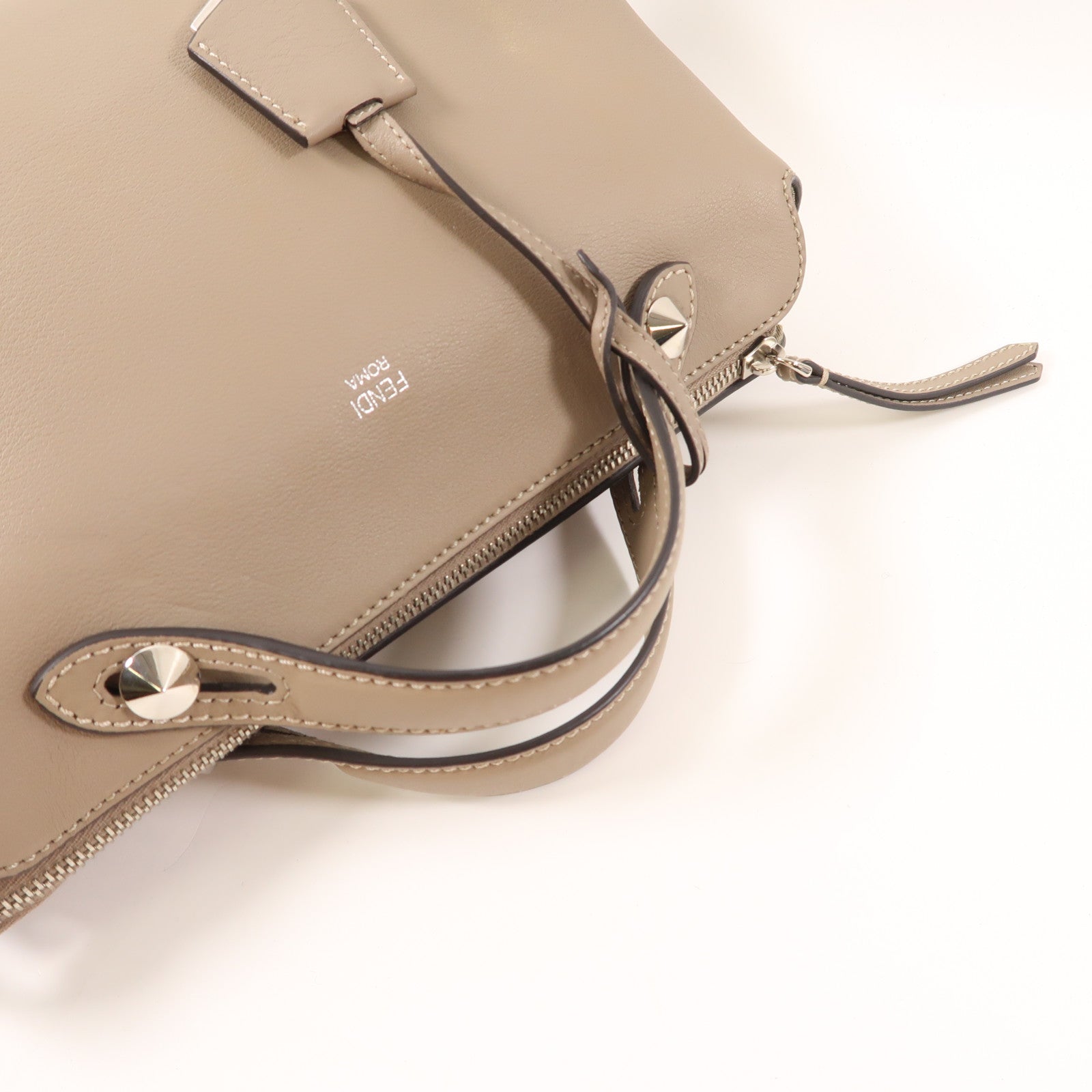 FENDI 牛皮皮革By The Way銀扣手挽肩背兩用袋啡色