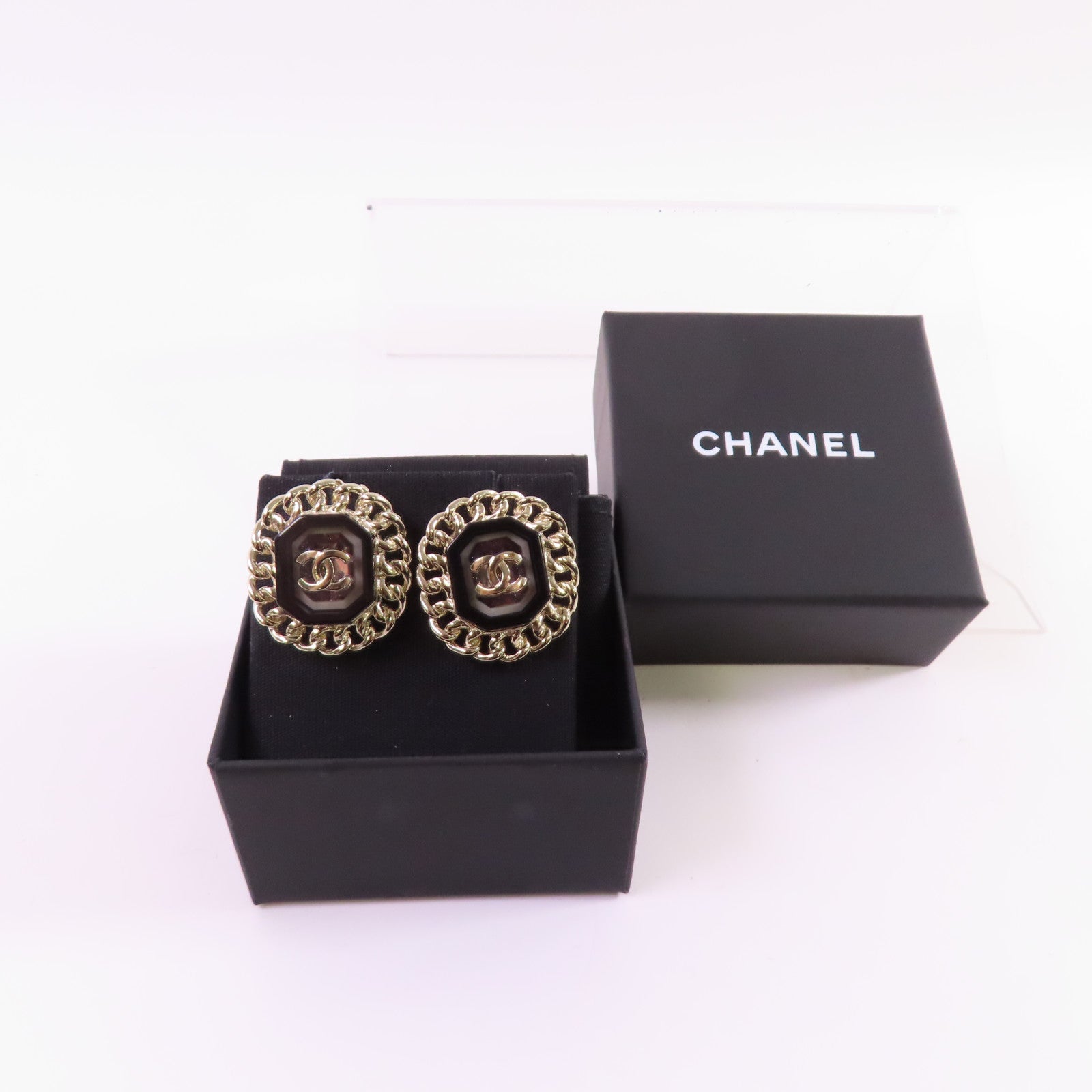 CHANEL 金屬/PVC CC Earring金扣耳環