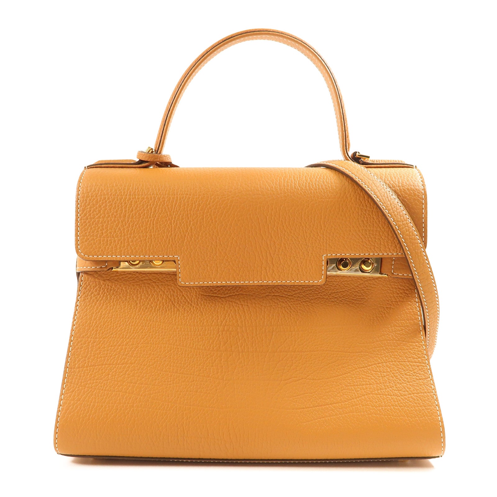 Delvaux 牛皮皮革Brillant MM金扣手挽肩背兩用袋