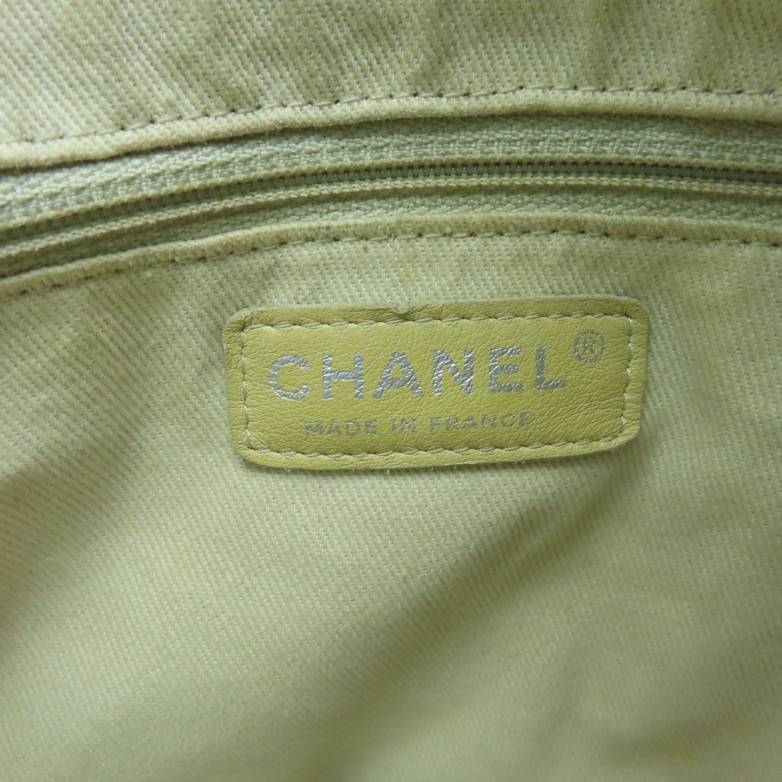 CHANEL 【清倉大減價】菱格牛皮皮革Shoulder Bag銀扣鏈帶肩背袋米色