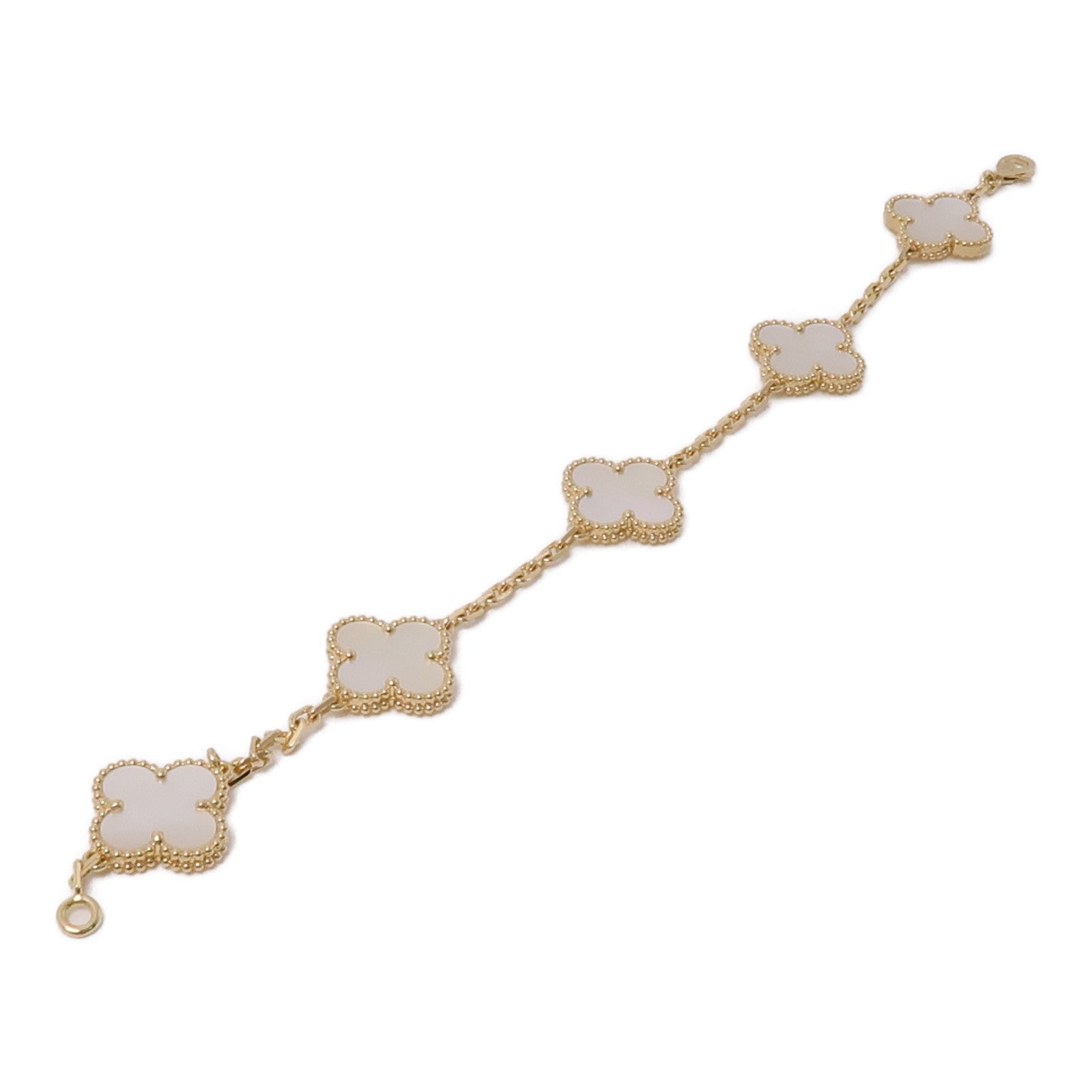 Van Cleef & Arpels 18K黃金Vintage Alhambra 5 Motif手鏈