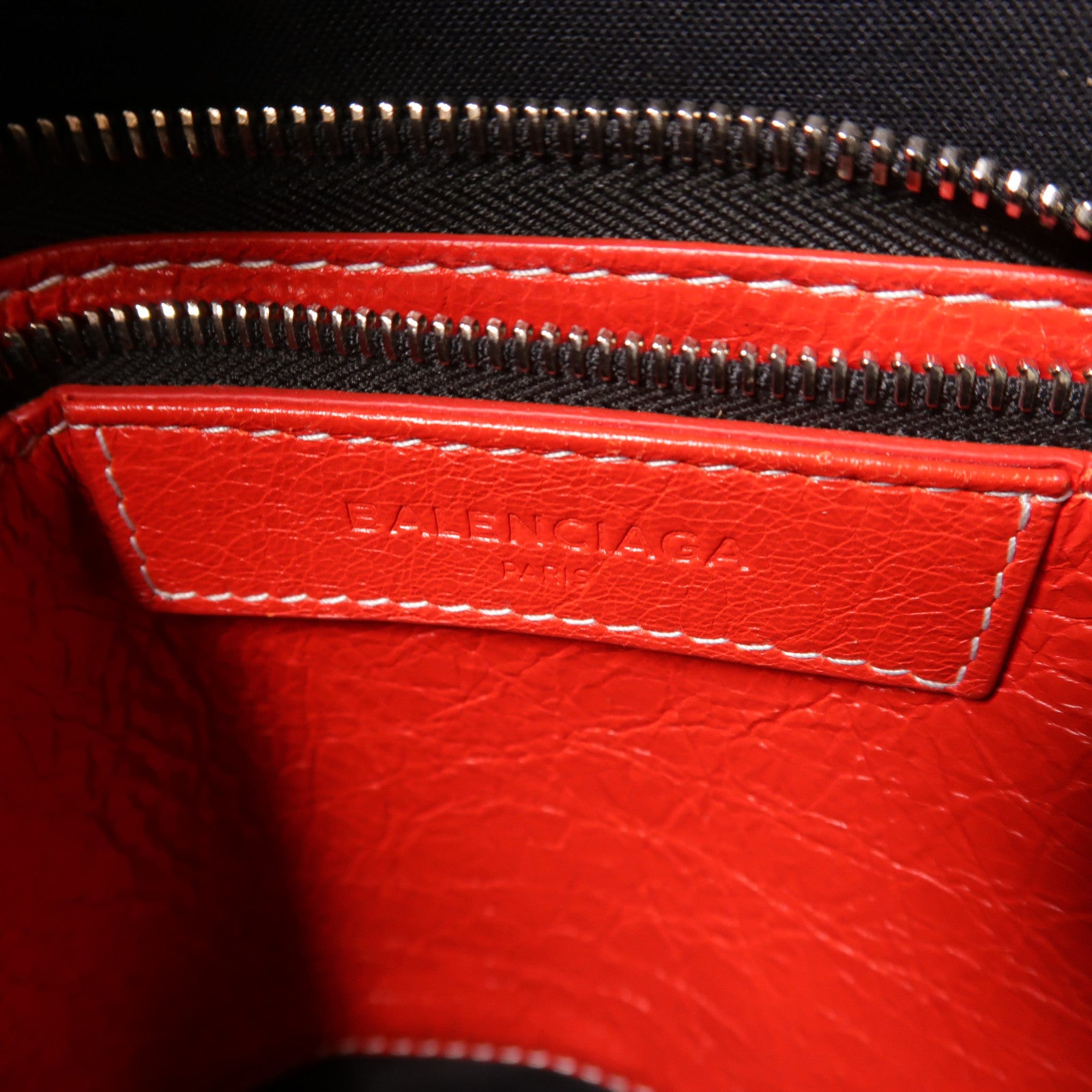 BALENCIAGA 皮革Bazar銀扣手挽肩背兩用袋