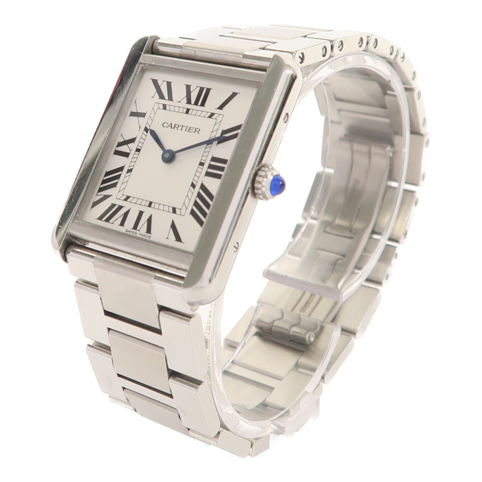 CARTIER Tank Solo不鏽鋼手錶石英機芯白色