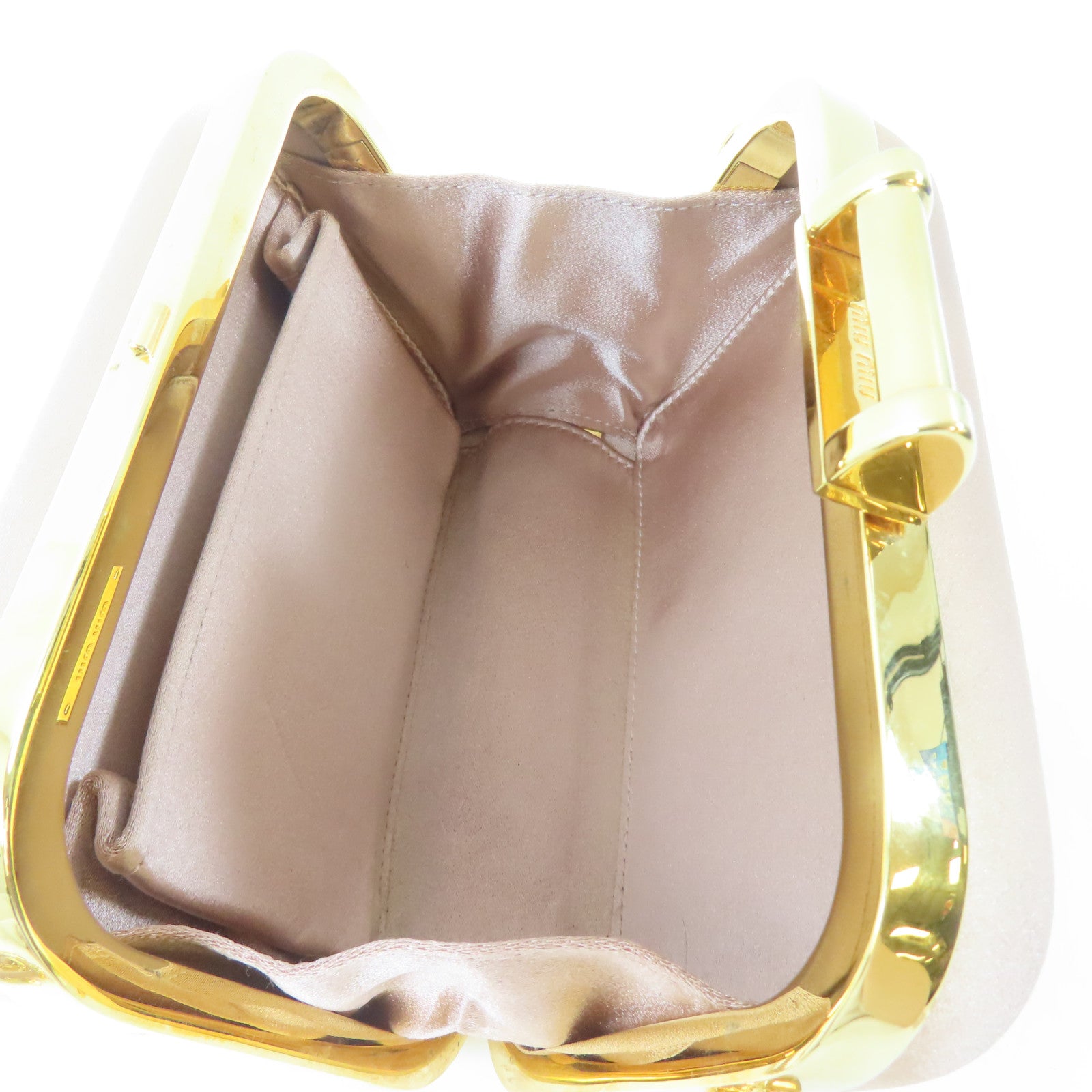 Miu Miu Satin Clutch Box金扣鏈帶肩背袋粉紅色