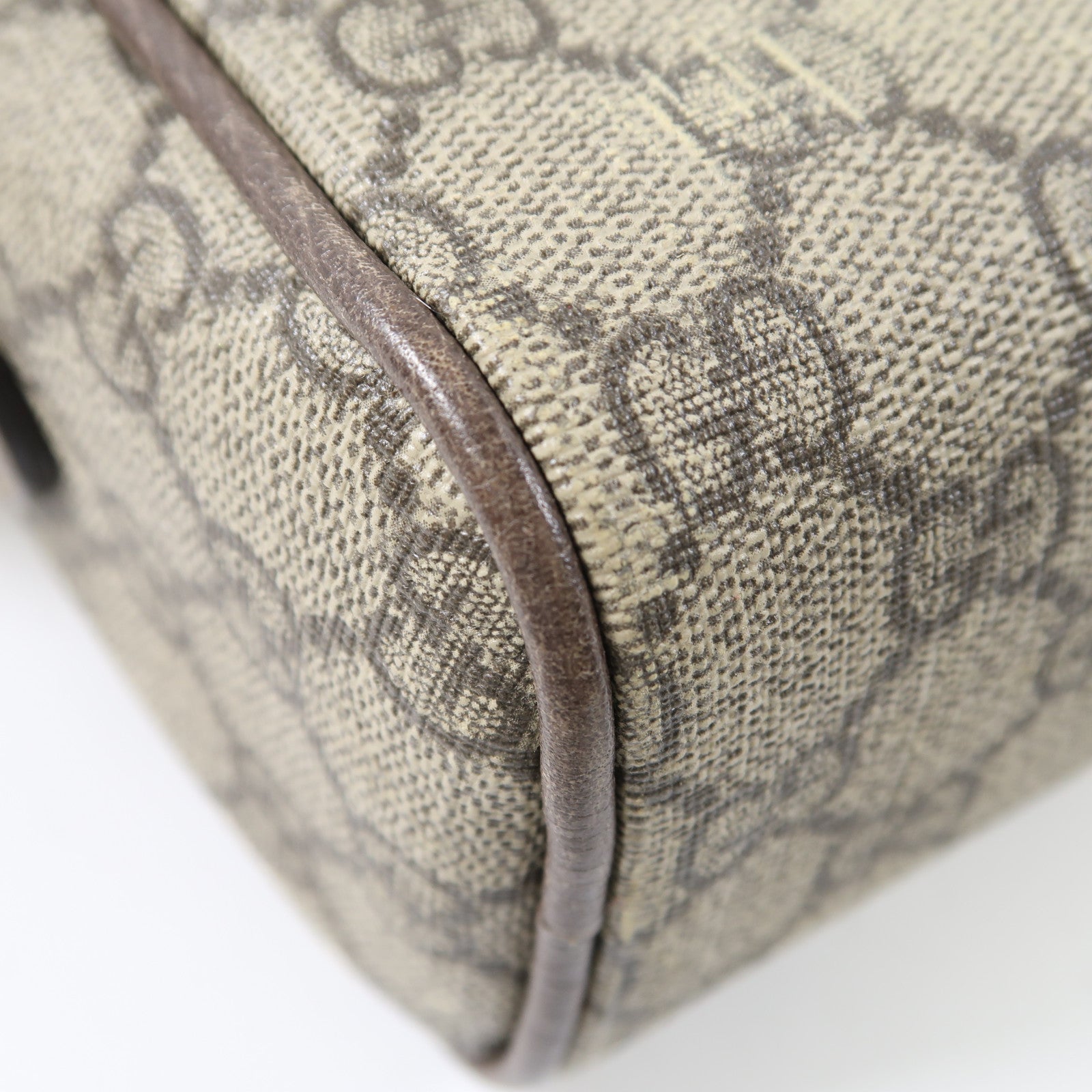 GUCCI 【激減優惠】塗層帆布Shoulder Bag金扣肩背袋啡色