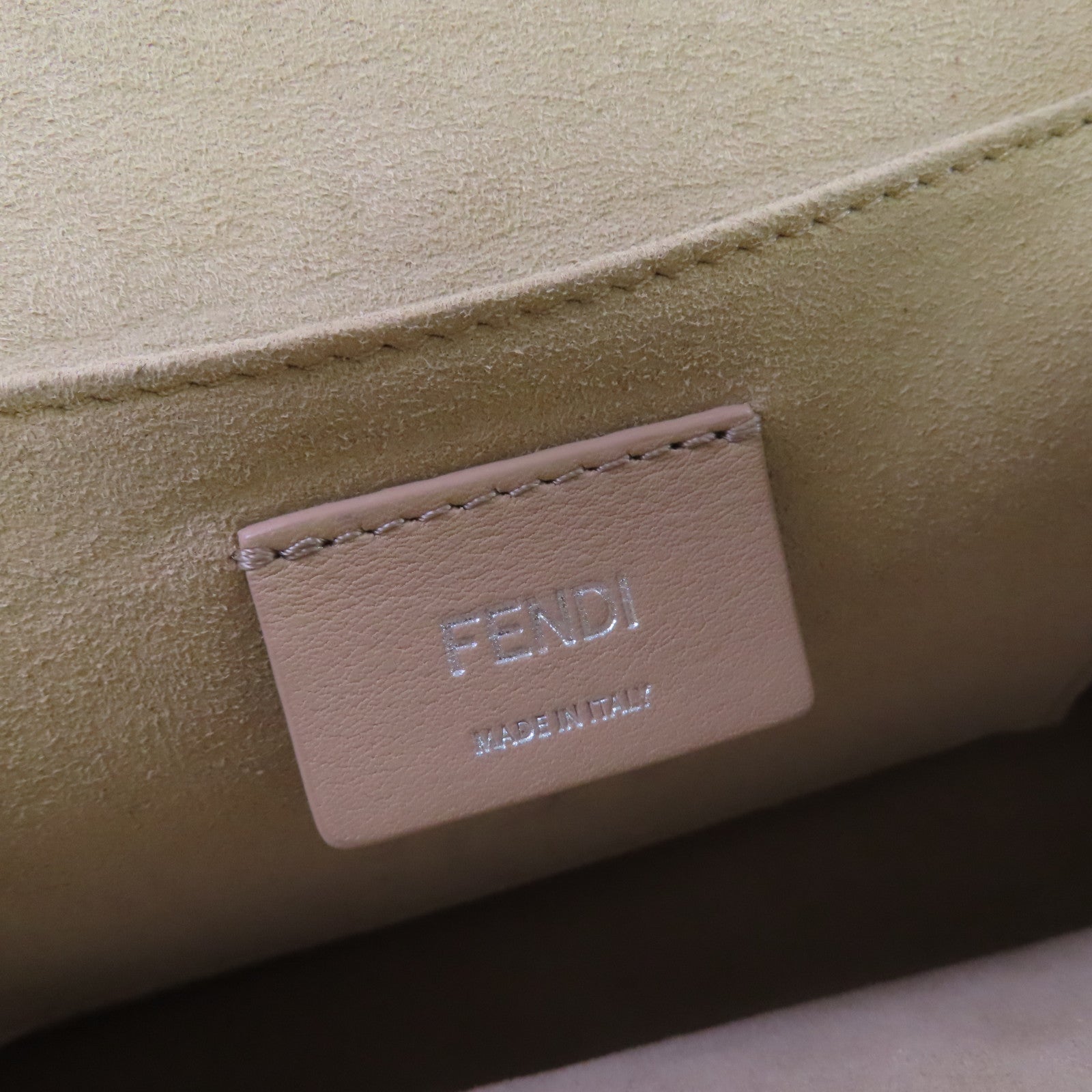 FENDI 【激減優惠】牛皮皮革Monster 2Way Shoulder Bag金扣手挽肩背兩用袋杏色/啡色