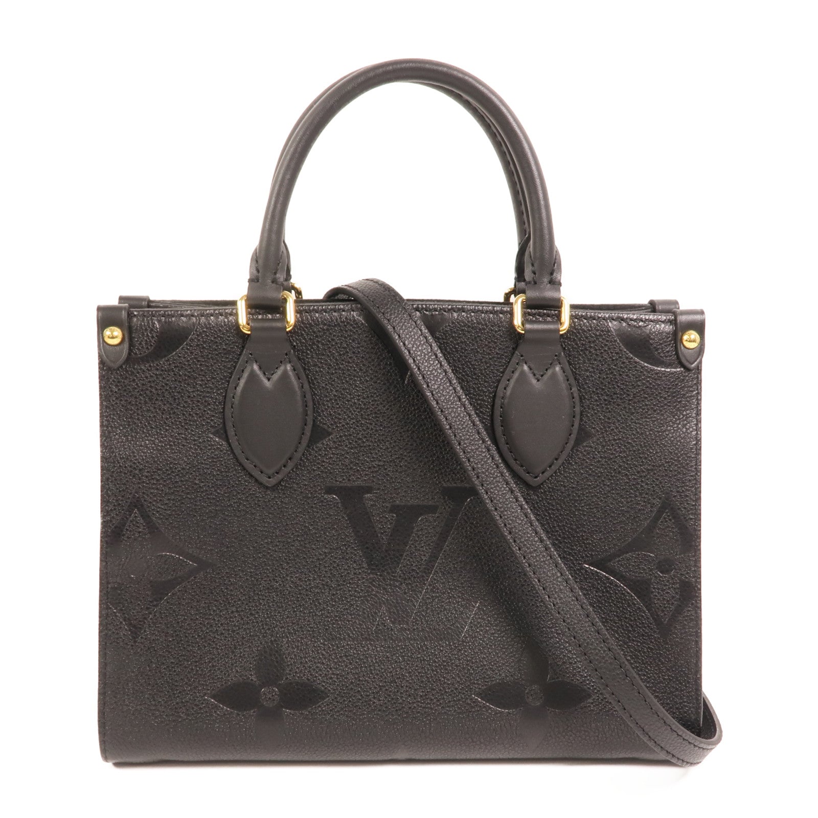LOUIS VUITTON Monogram Empreinte On The Go PM金扣手挽肩背兩用袋