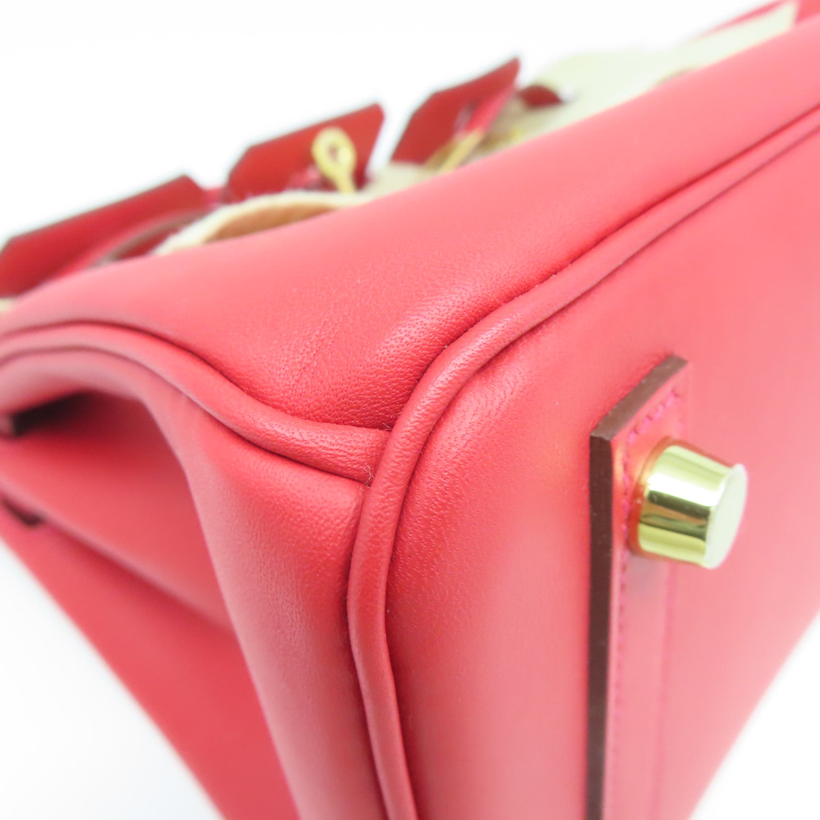 HERMES 【激減優惠】Veau Swift皮革Birkin 25金扣手挽袋愛心紅色