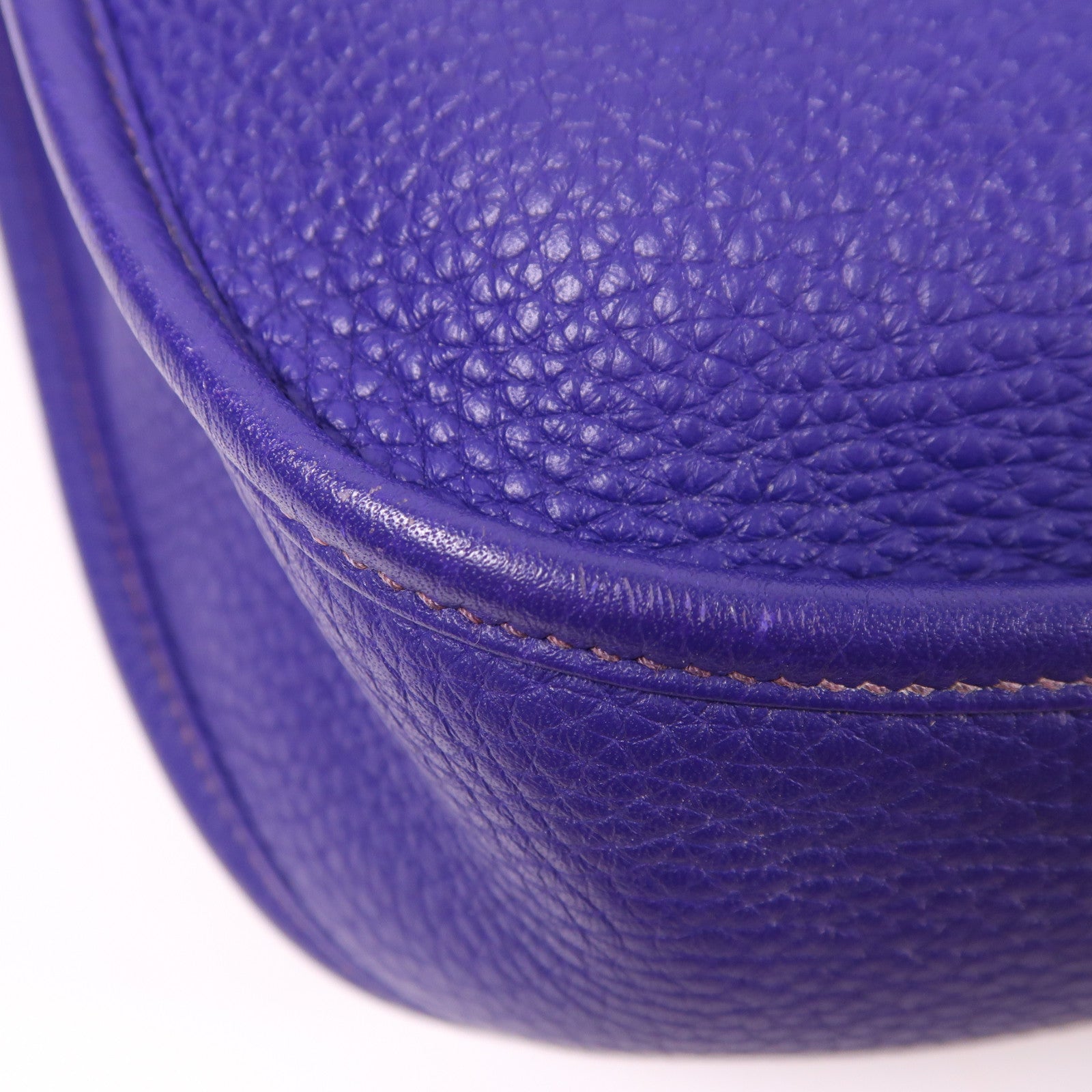 HERMES Clemence皮革Evelyne PM銀扣肩背袋Iris/紫色