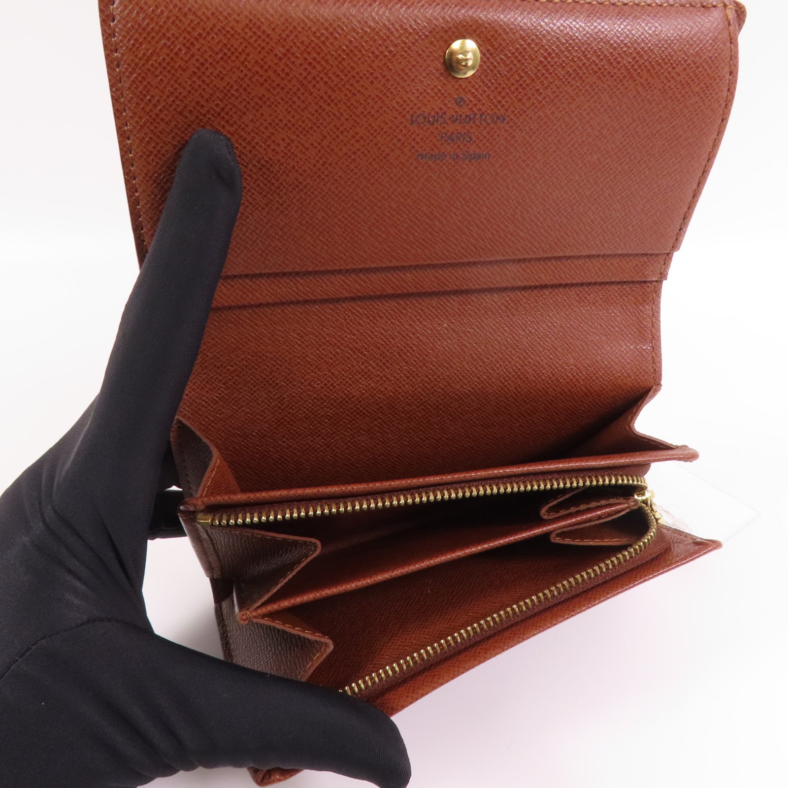 LOUIS VUITTON Monogram Porte Monnaie Wallet金扣短錢包