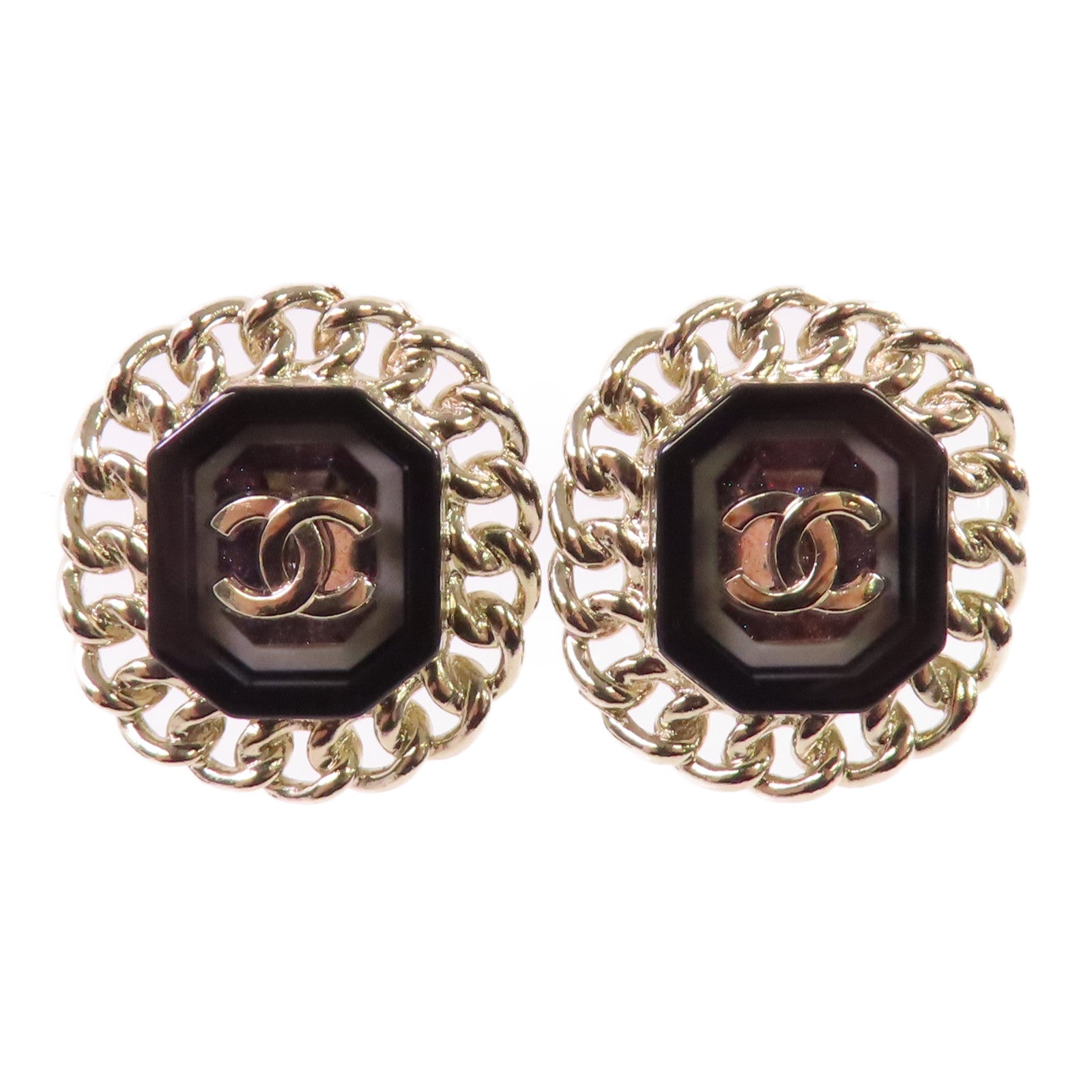 CHANEL 金屬/PVC CC Earring金扣耳環