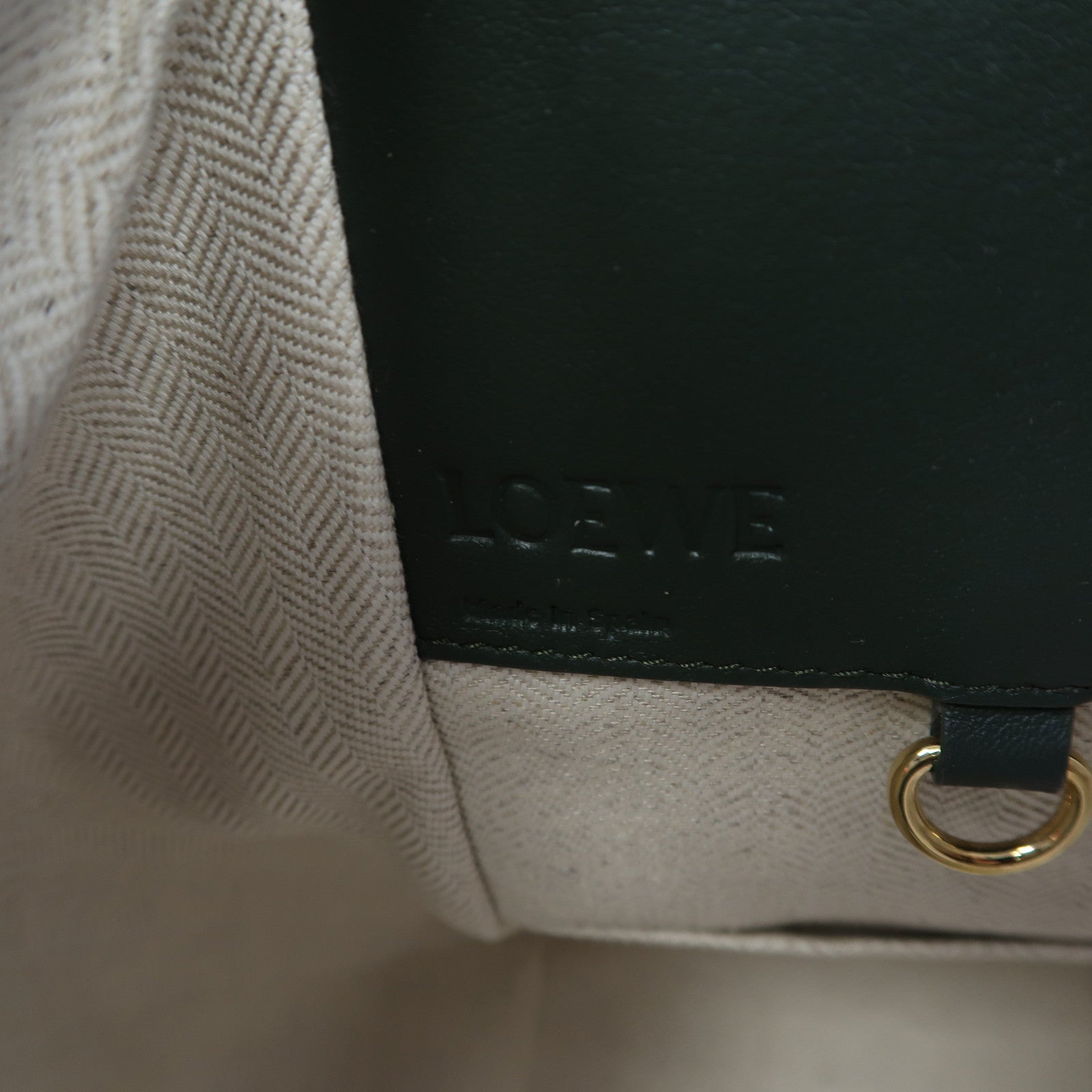 LOEWE 牛皮皮革Hammock Medium金扣手挽肩背兩用袋綠色