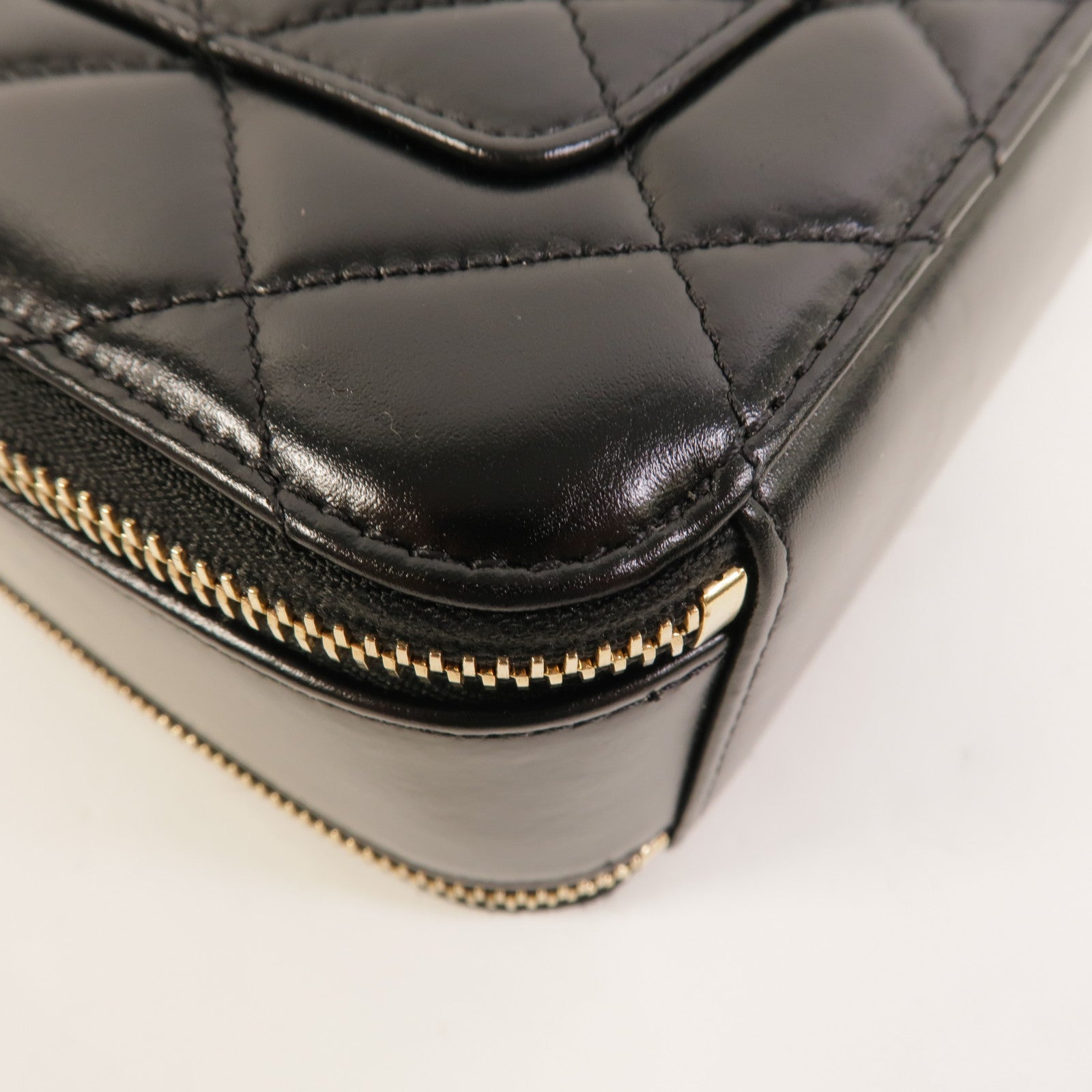 CHANEL 羊皮皮革Vanity Case鏈帶手挽肩背兩用袋