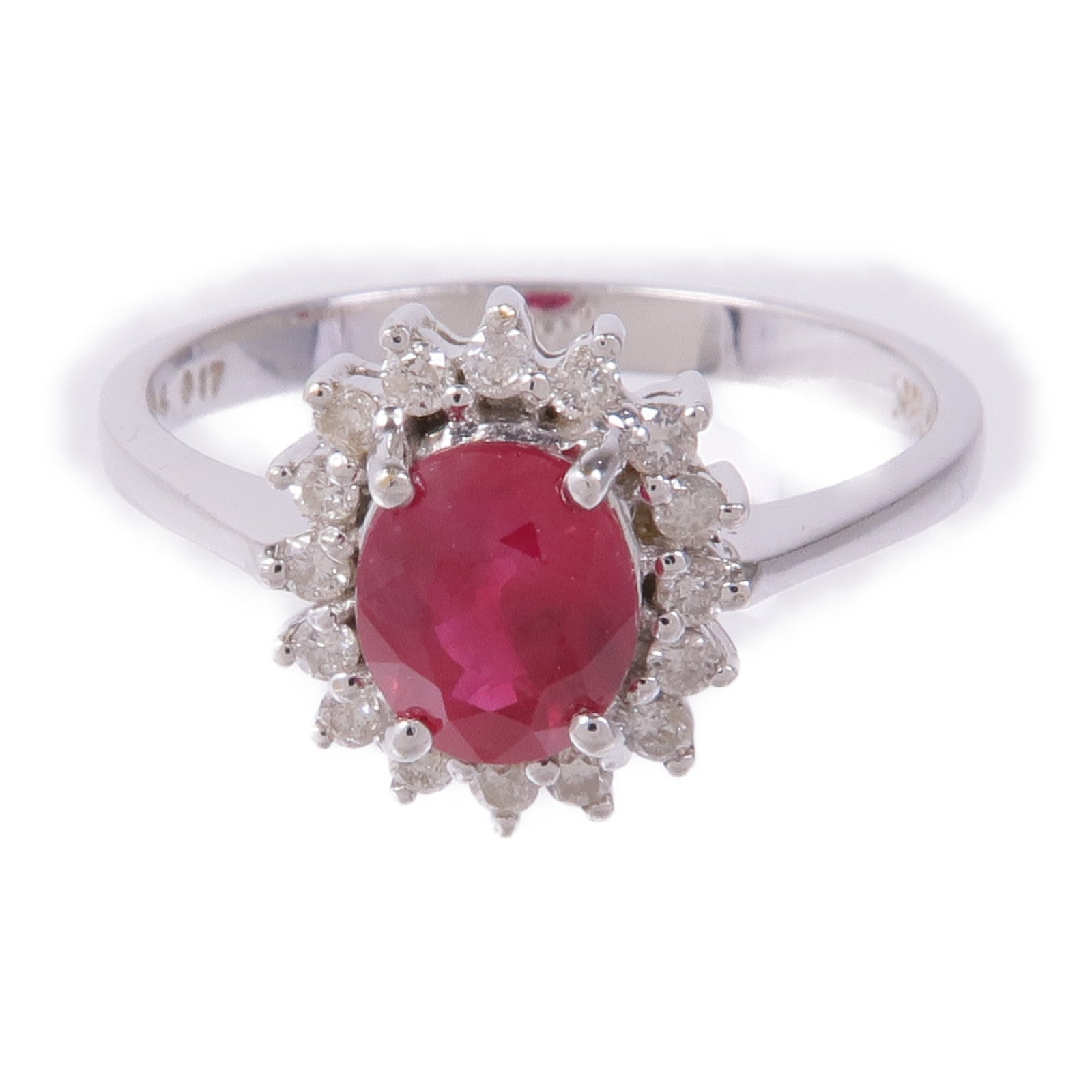 JEWELRY 18K白金Ruby/Diamond Ring紅寶石/鑽石戒指US#6
