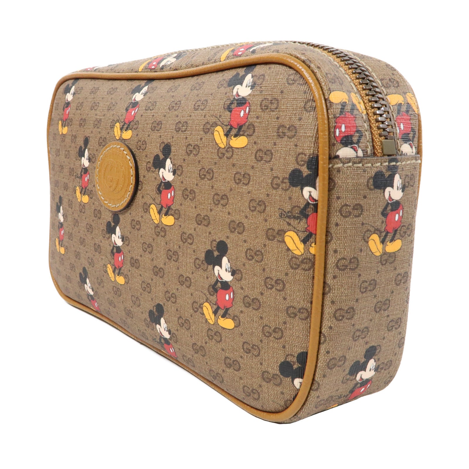 【新品未使用・送料無料】Disney✖︎GUCCI 限定 GUCCI 塗層帆布Disney x Gucci Mickey Mouse金扣腰包啡色– Brand
