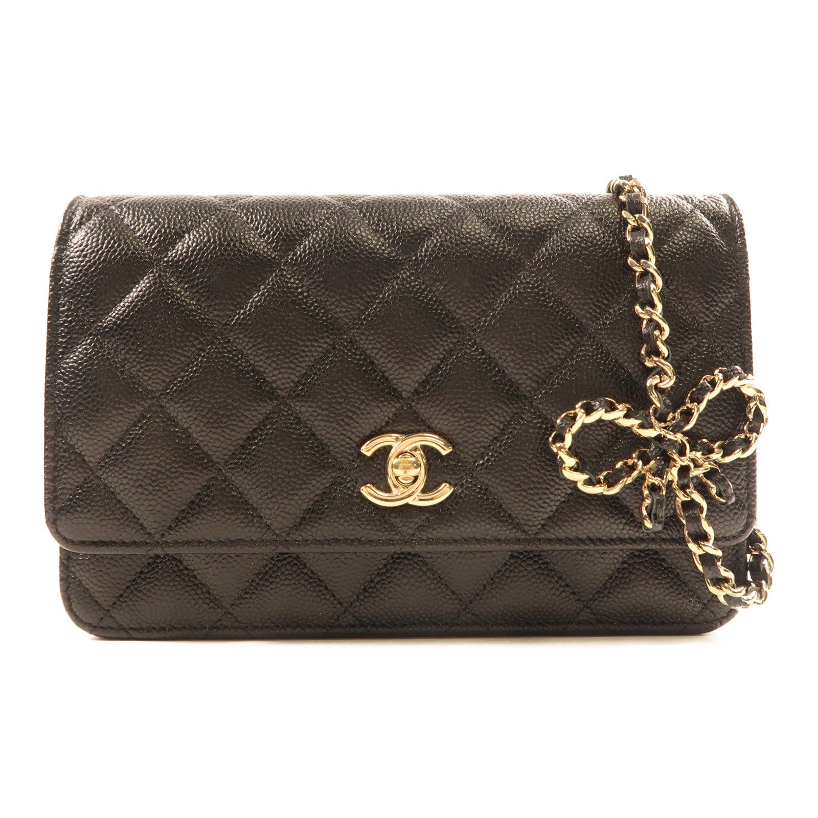 CHANEL 牛皮皮革Wallet On Chain金扣肩背袋
