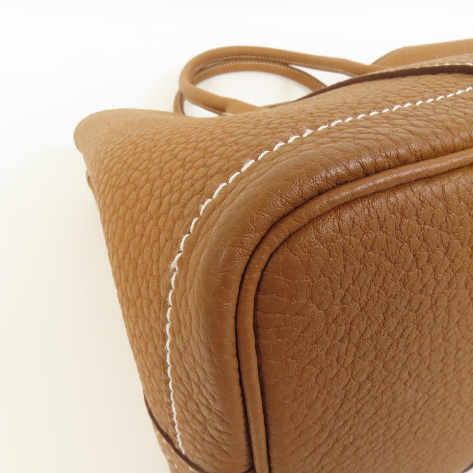 HERMES Negonda皮革Garden Party TPM銀扣手挽袋Havanne