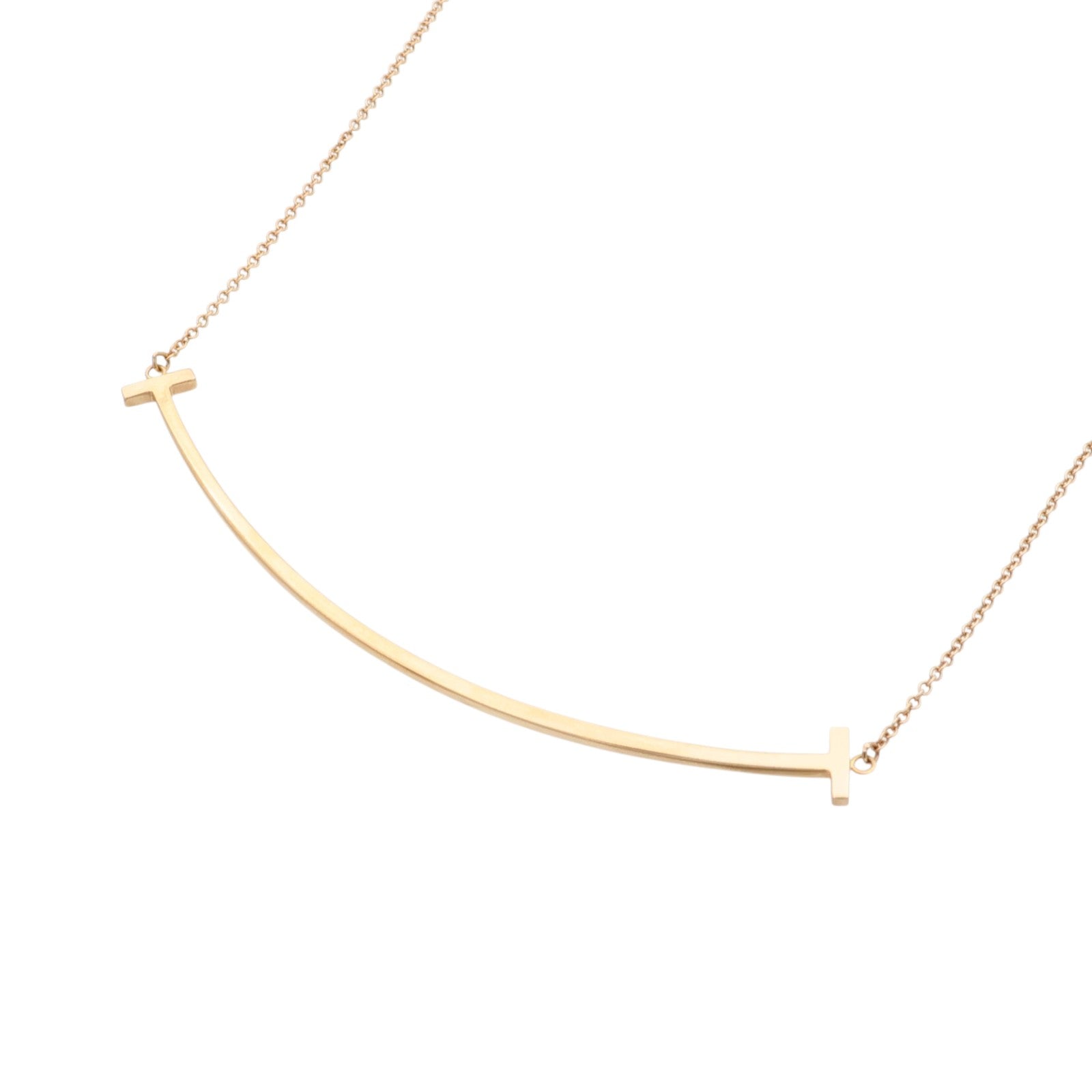 TIFFANY＆CO 18K玫瑰金T-Smile Necklace項鍊