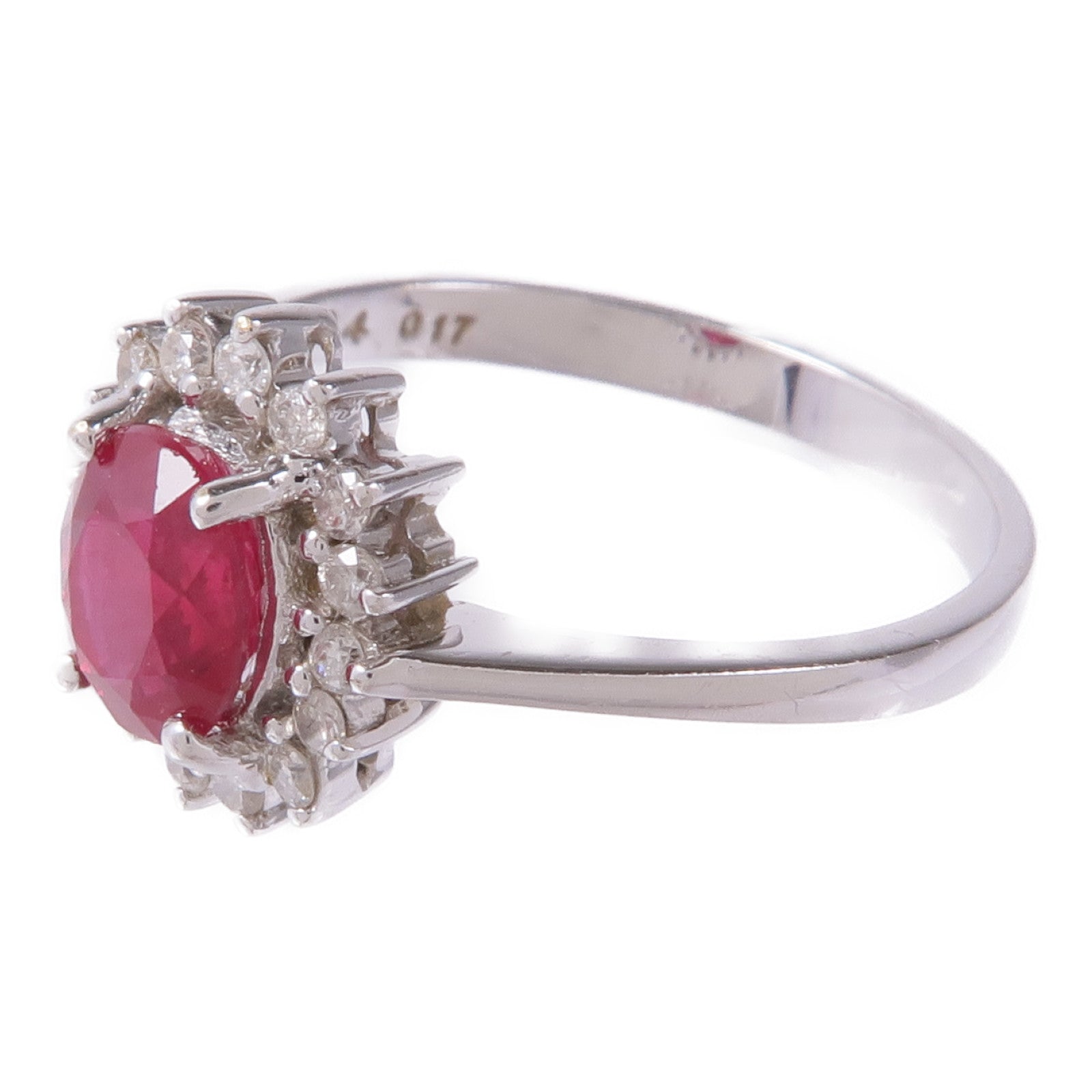 JEWELRY 18K白金Ruby/Diamond Ring紅寶石/鑽石戒指US#6