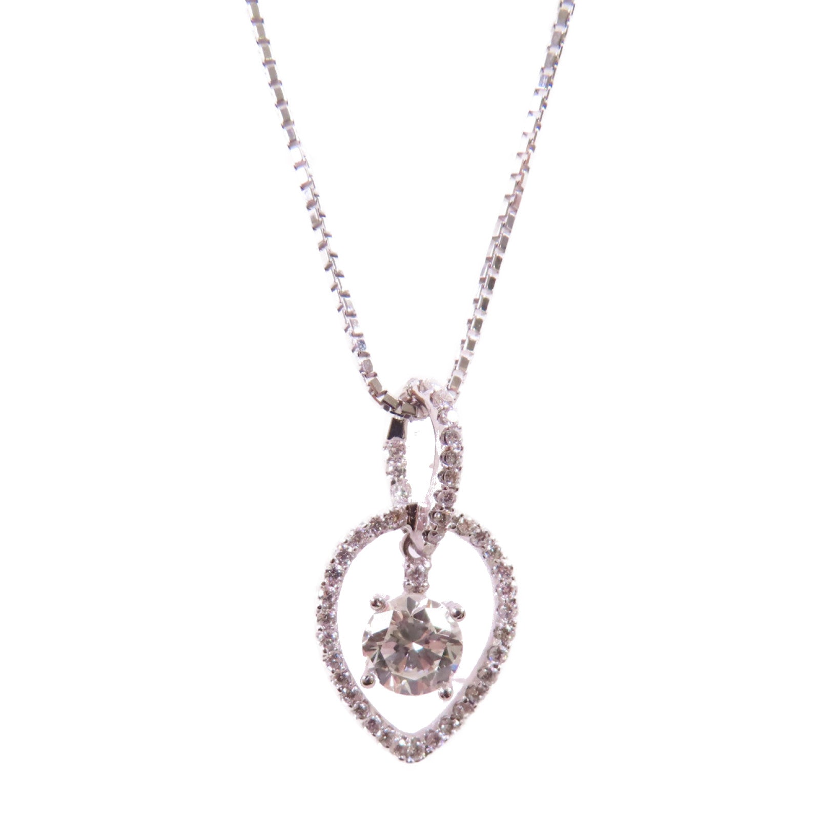 JEWELRY (PRICE DOWN) Diamond Necklace 18K White Gold
