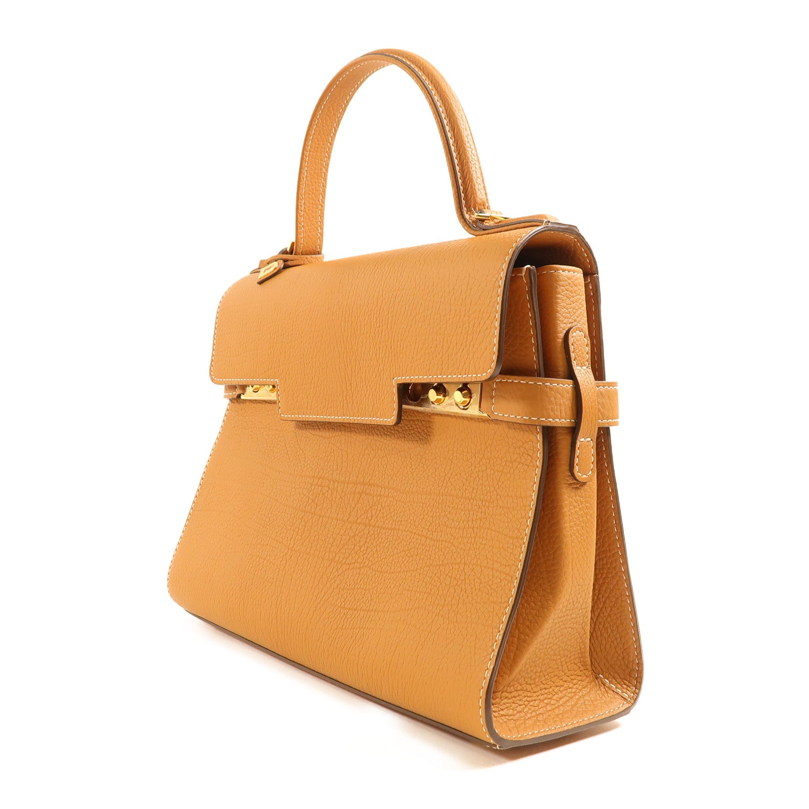 Delvaux 牛皮皮革Brillant MM金扣手挽肩背兩用袋