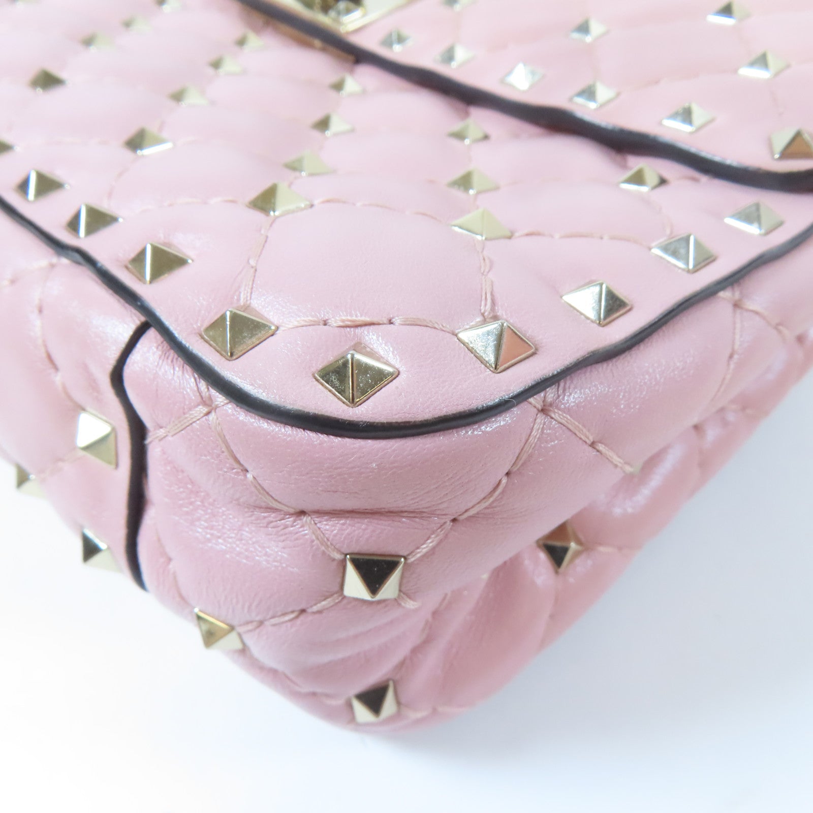 Valentino 牛皮皮革2 Way Chain Shoulder Bag金扣鏈帶手挽肩背兩用袋粉紅色