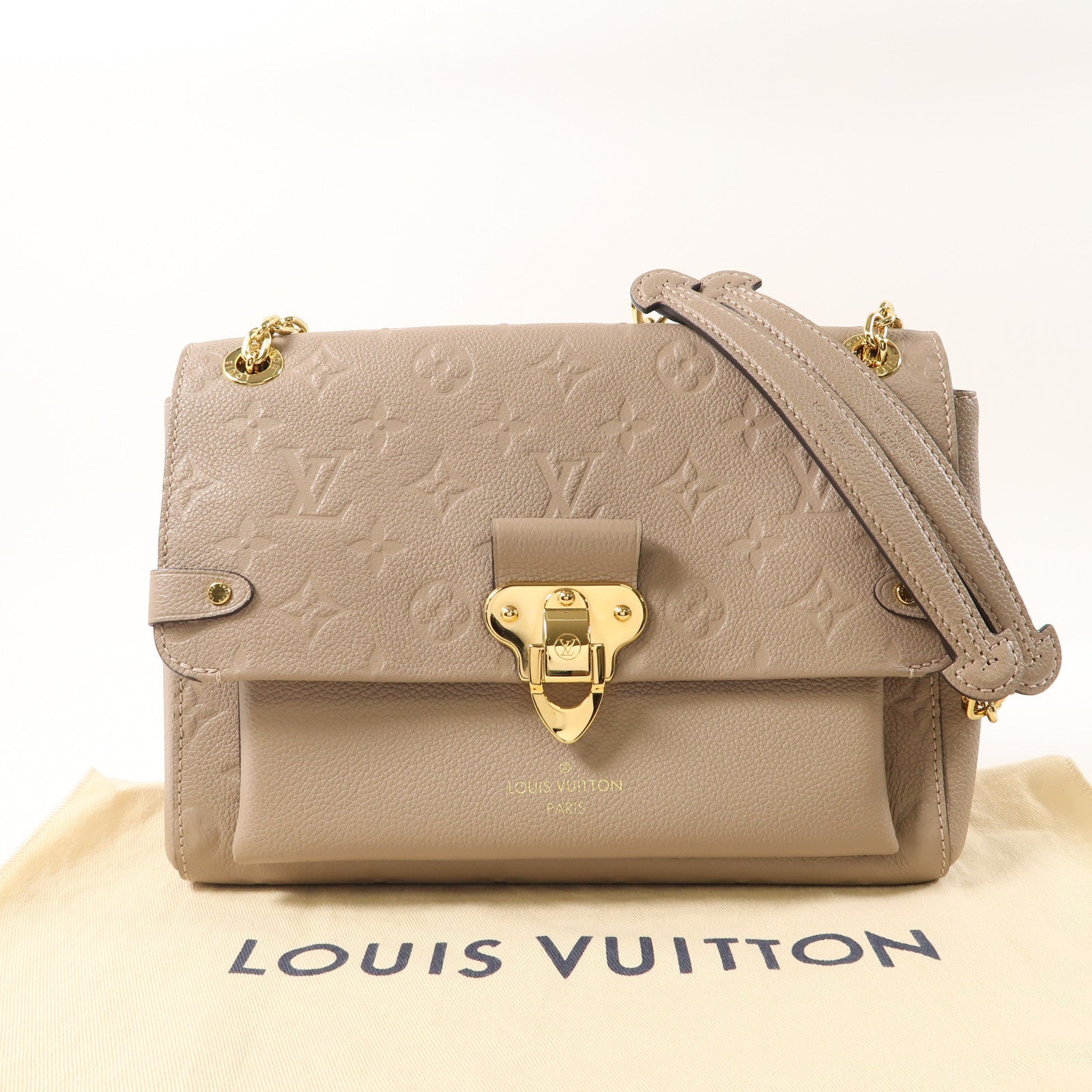 LOUIS VUITTON Monogram Empreinte Vavin PM金扣肩背袋啡色