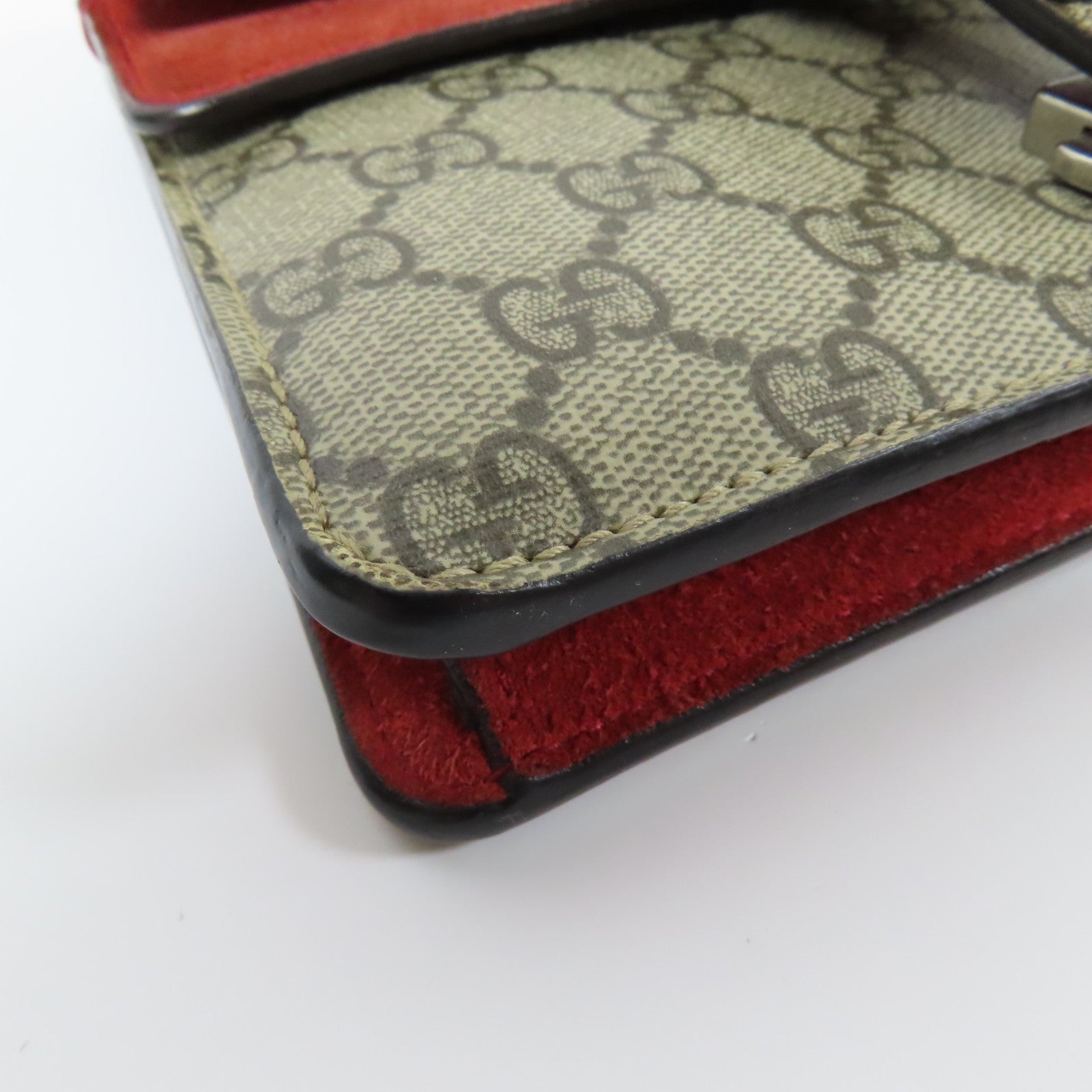 GUCCI GG SHW Dionysus Bloom Chain Shoulder Bag Coated Canvas Brown Red