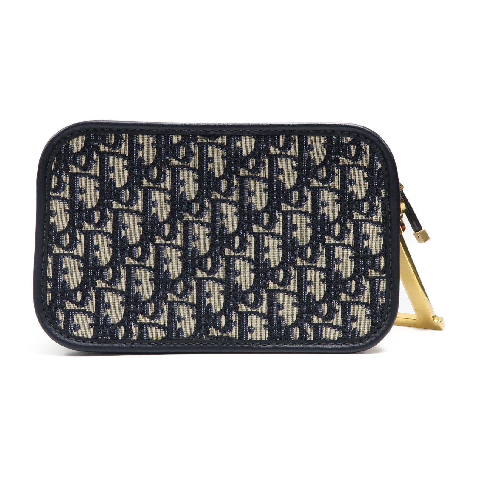 Dior 帆布Clutch Bag金扣手拿包深藍色/米色
