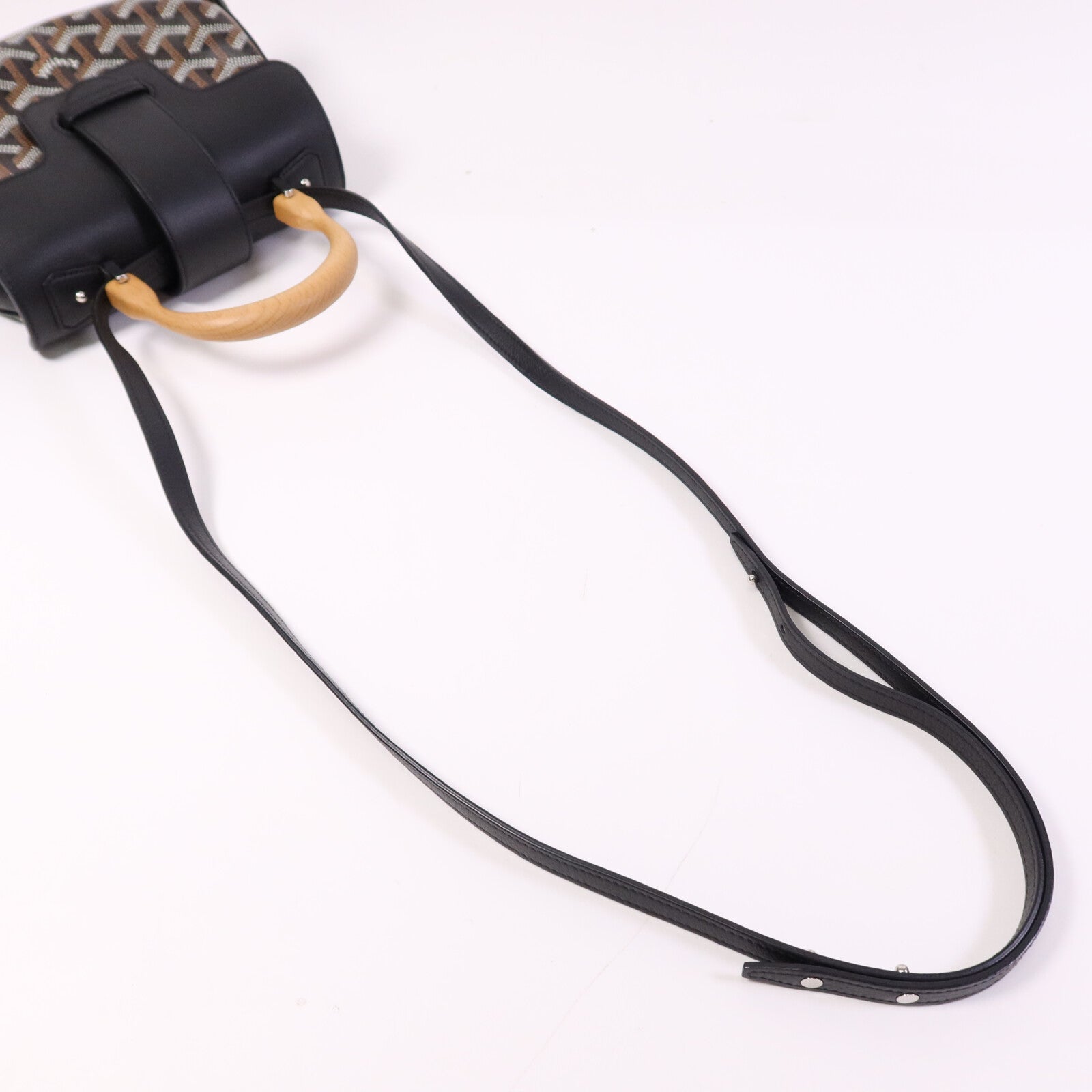 GOYARD 塗層帆布Saigon Souple Mini銀扣手挽肩背兩用袋