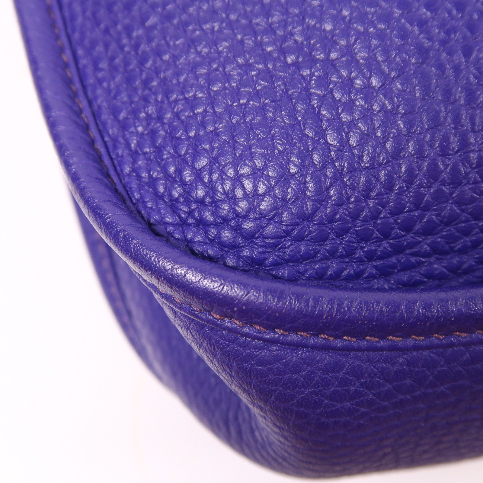 HERMES Clemence皮革Evelyne PM銀扣肩背袋Iris/紫色