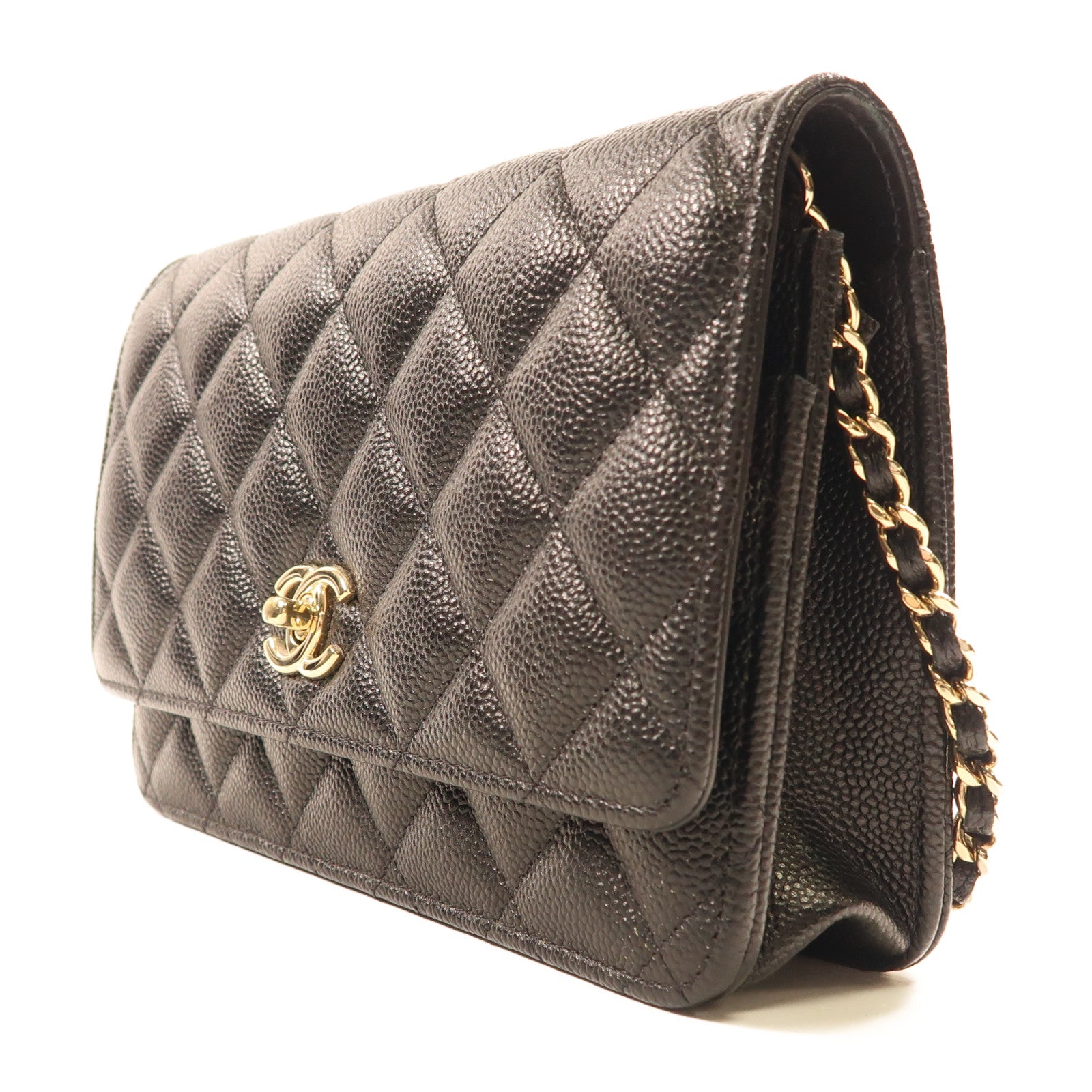 CHANEL 牛皮皮革Wallet On Chain金扣肩背袋