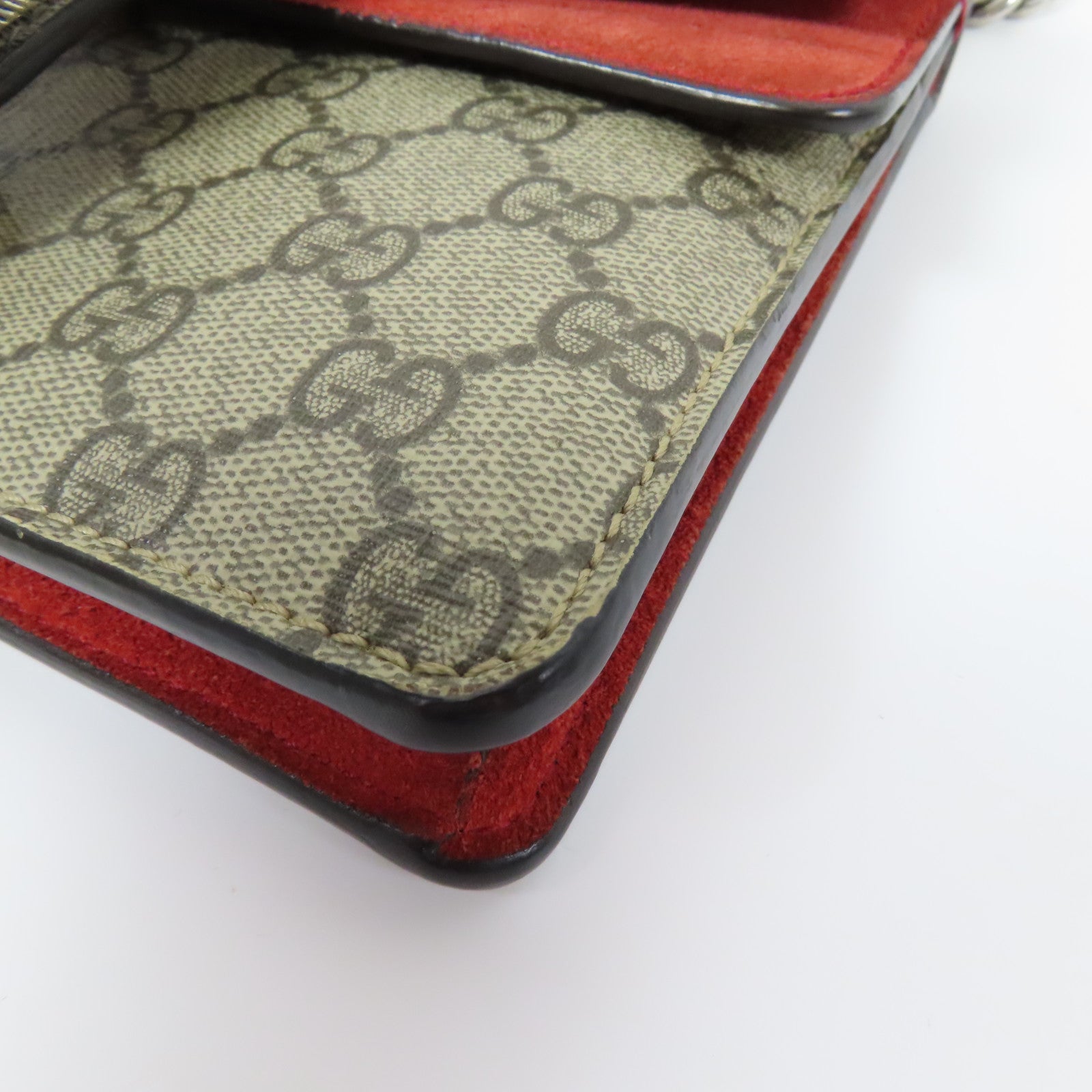 GUCCI GG SHW Dionysus Bloom Chain Shoulder Bag Coated Canvas Brown Red