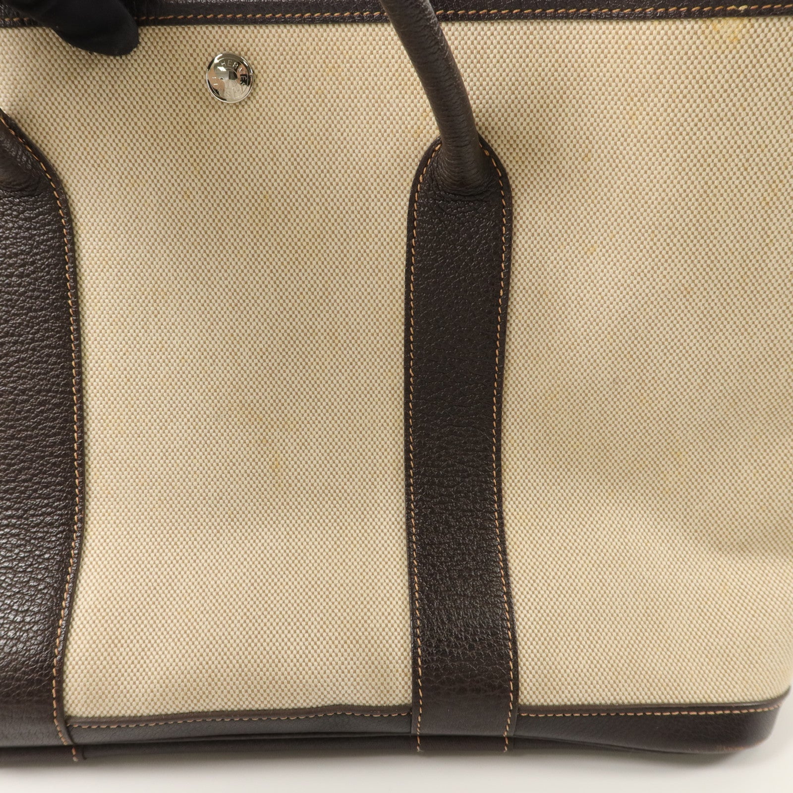HERMES 帆布Garden Party PM手挽袋Ebene