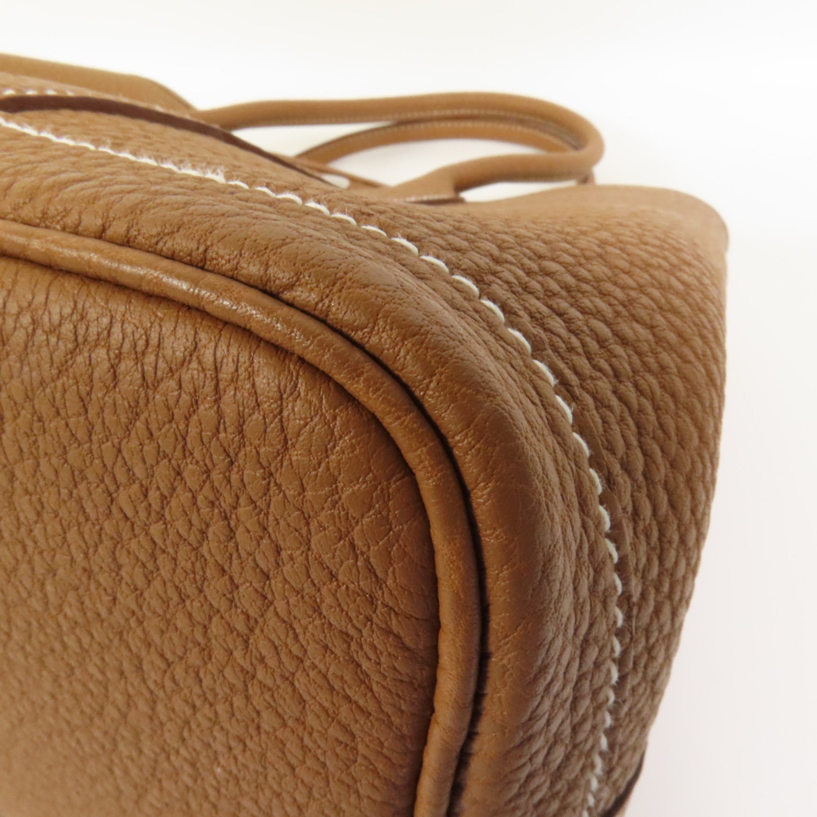 HERMES Negonda皮革Garden Party TPM銀扣手挽袋Havanne