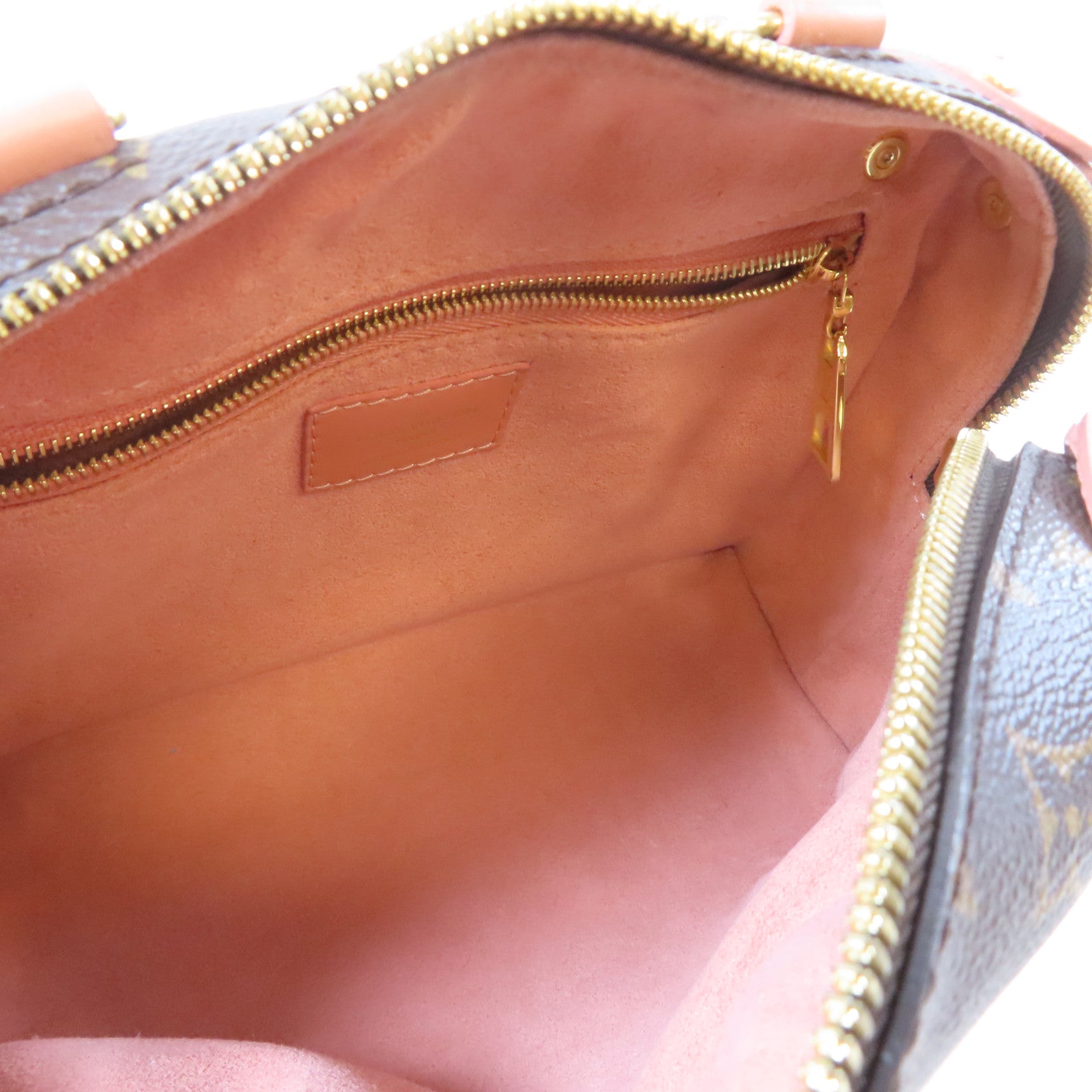 LOUIS VUITTON 【激減優惠】Monogram Petite Malle Souple金扣手挽肩背兩用袋啡色/粉紅色