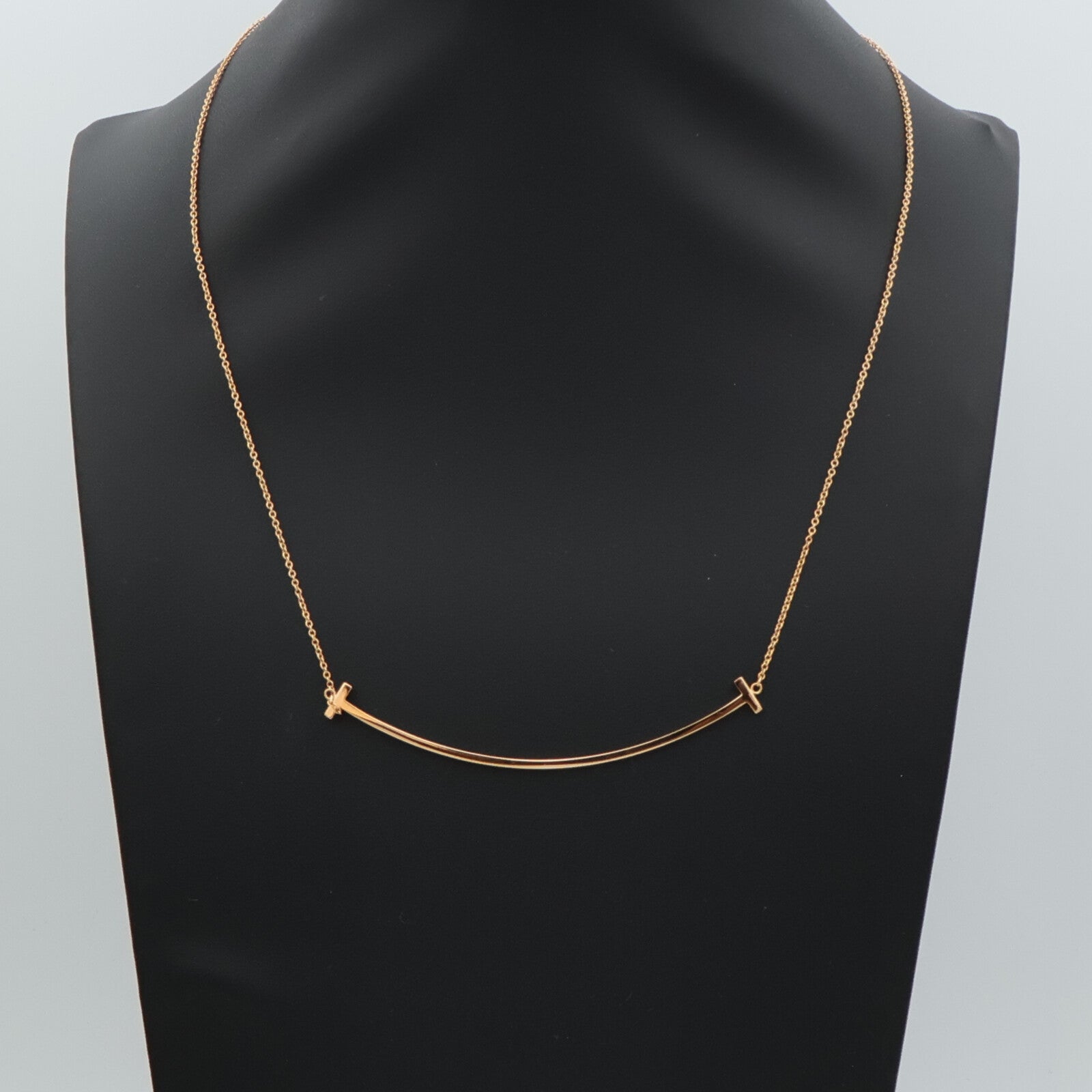TIFFANY＆CO 18K玫瑰金T-Smile Necklace項鍊
