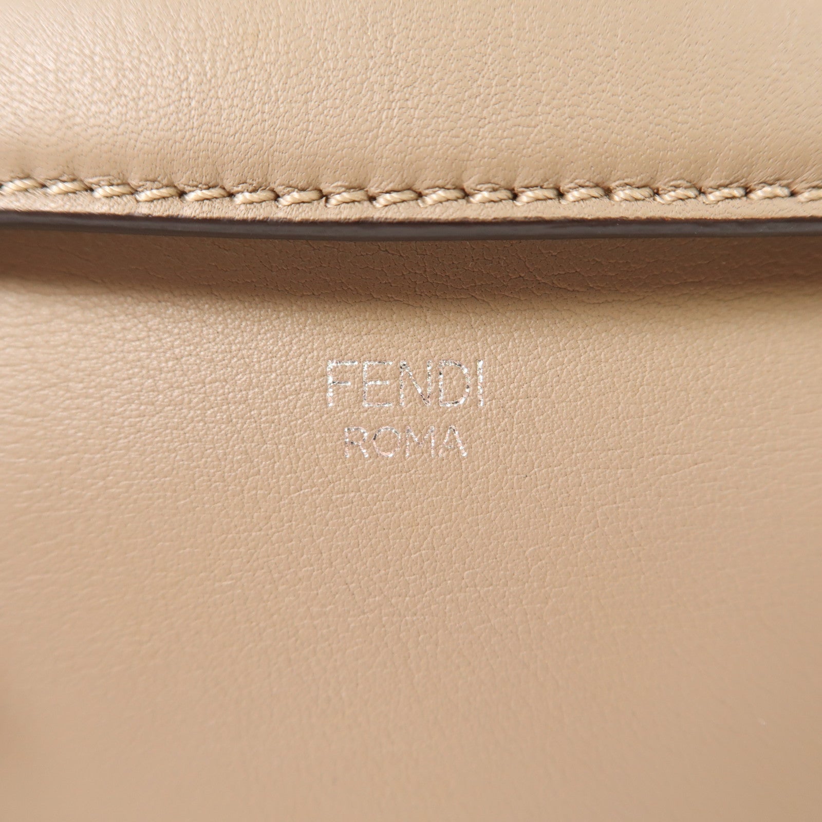 FENDI 牛皮皮革By The Way銀扣手挽肩背兩用袋啡色