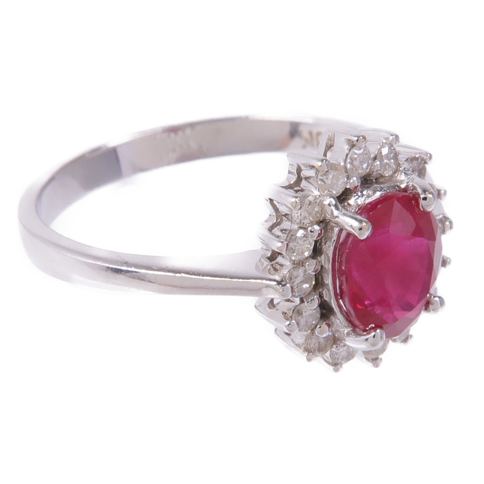 JEWELRY 18K白金Ruby/Diamond Ring紅寶石/鑽石戒指US#6