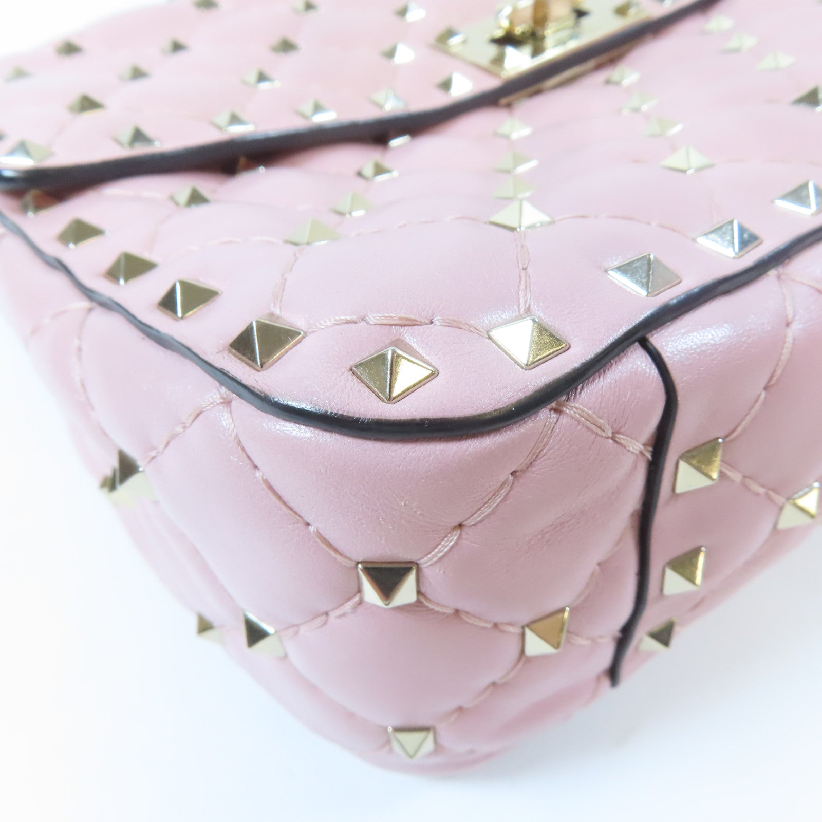 Valentino 牛皮皮革2 Way Chain Shoulder Bag金扣鏈帶手挽肩背兩用袋粉紅色
