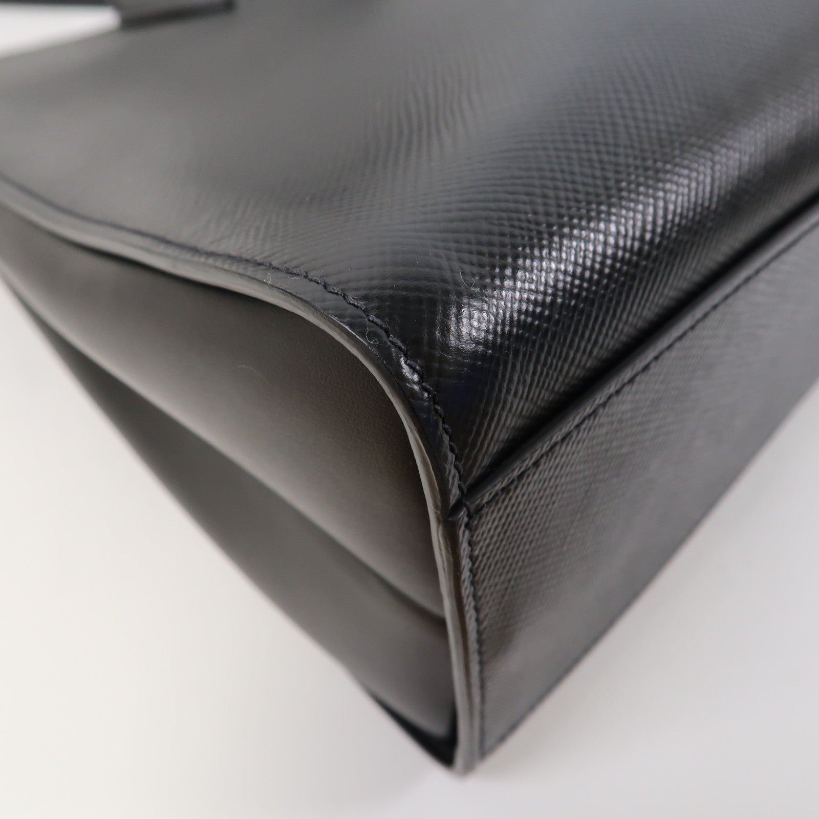 PRADA 牛皮皮革Shoulder Bag金扣手挽肩背兩用袋黑色